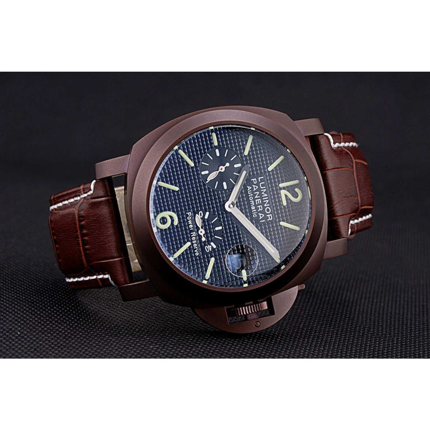 Panerai Luminor Brown Leather Strap Black Dial 80165