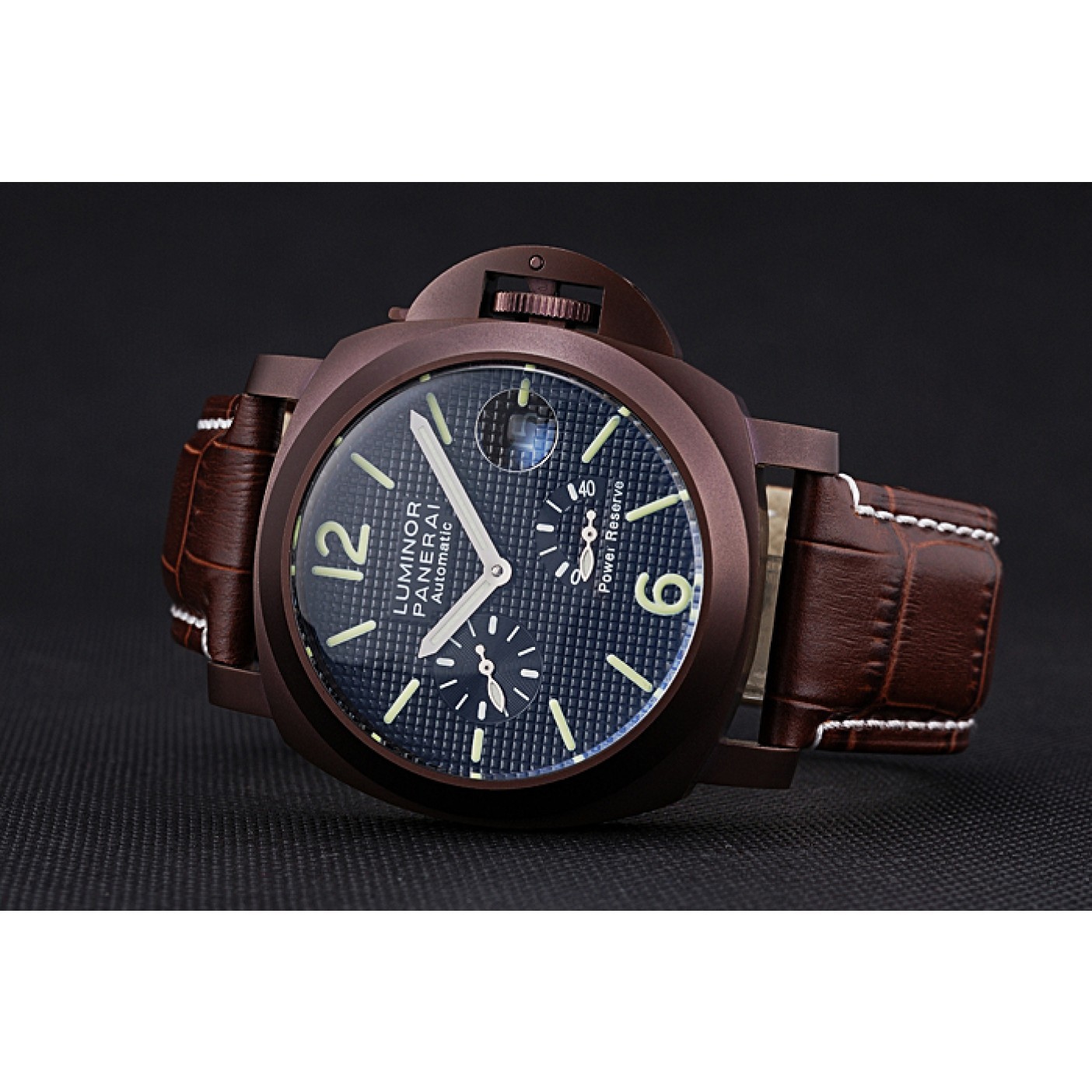 Panerai Luminor Brown Leather Strap Black Dial 80165