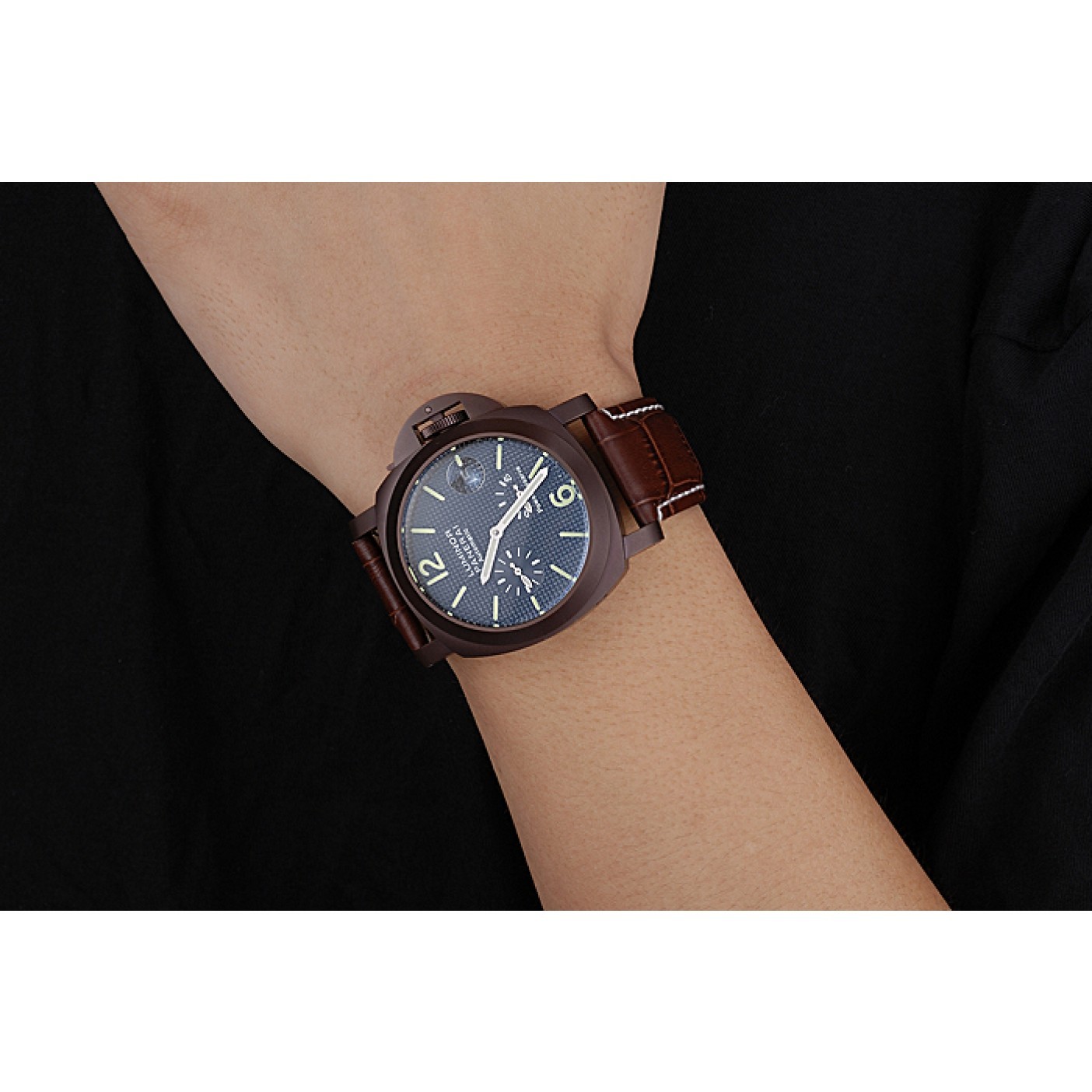 Panerai Luminor Brown Leather Strap Black Dial 80165