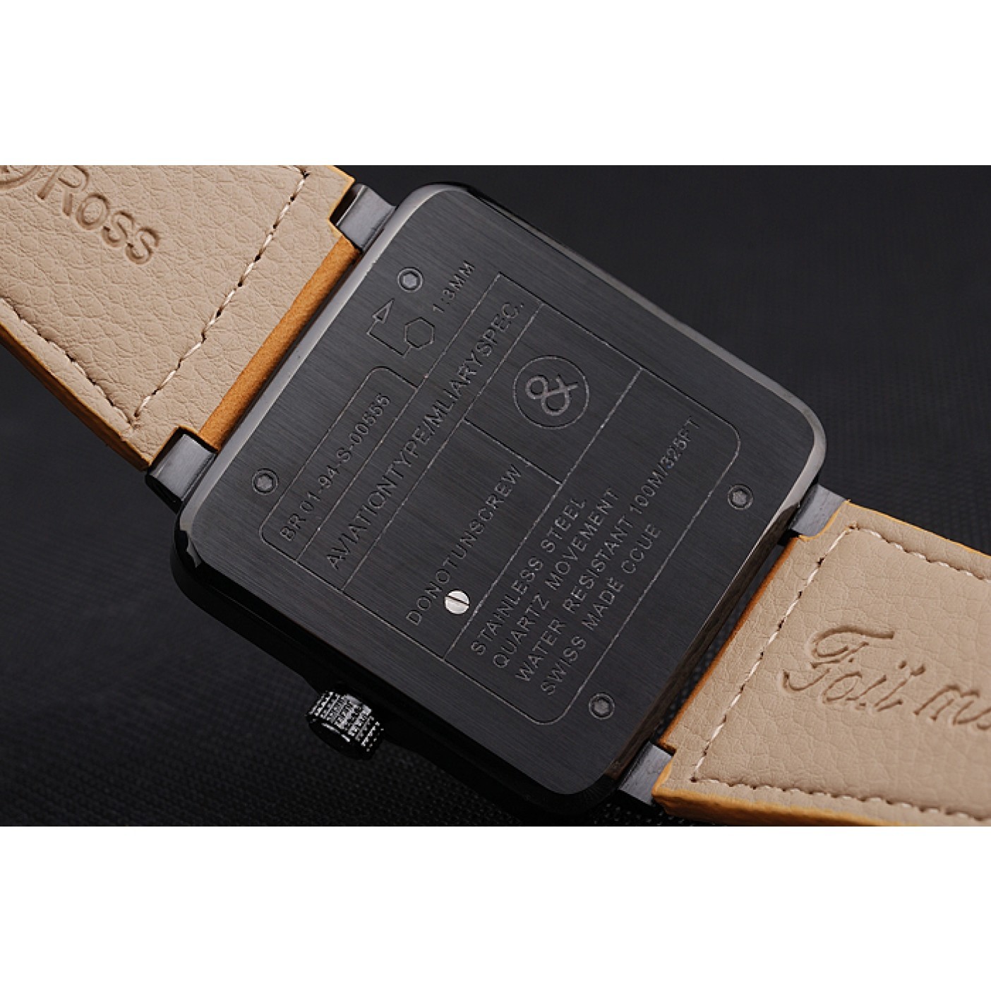 Bell and Ross BR 01-92 Black Dial Black Case Brown Leather Strap