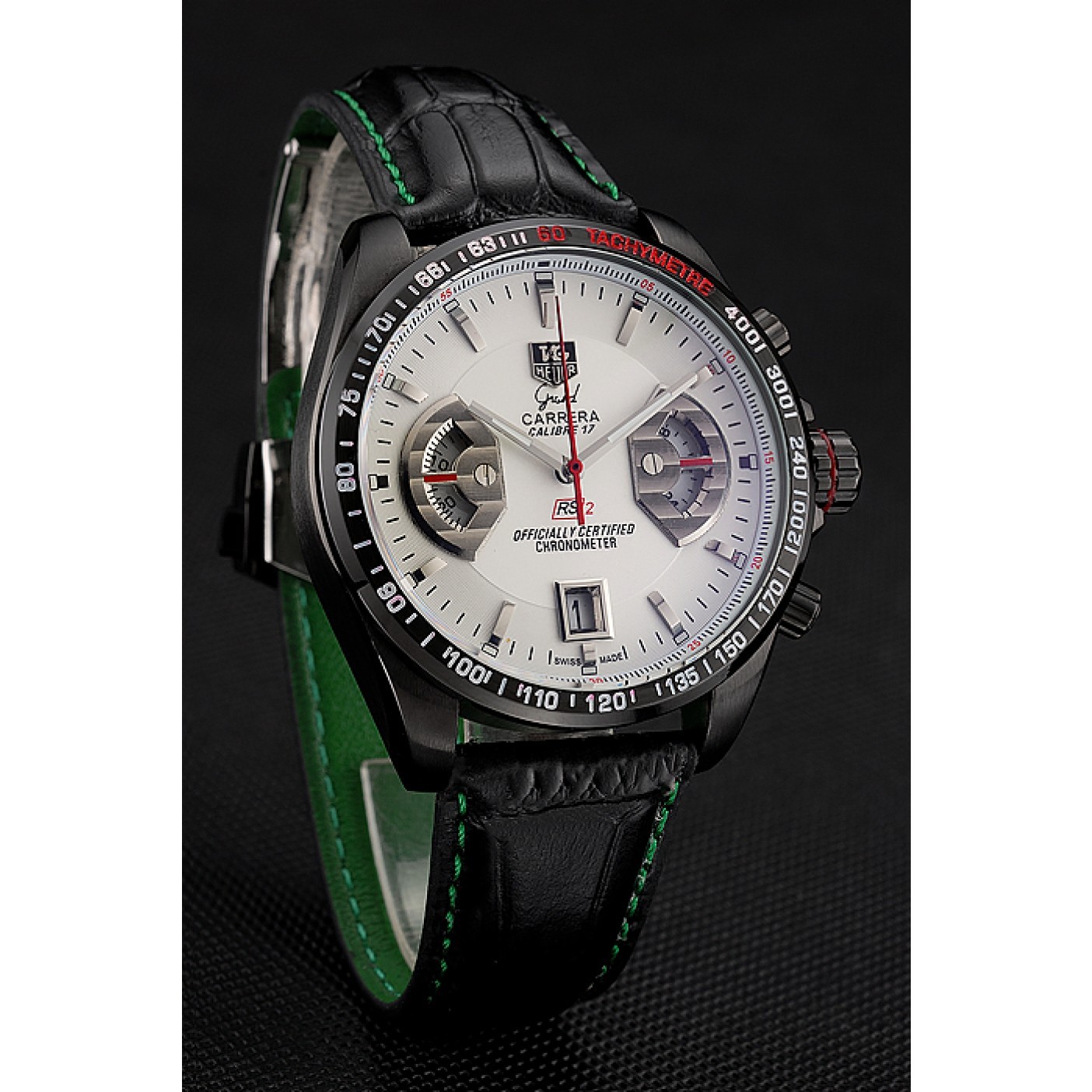 Tag Heuer Carrera Black Stainless Steel Case White Dial 98246