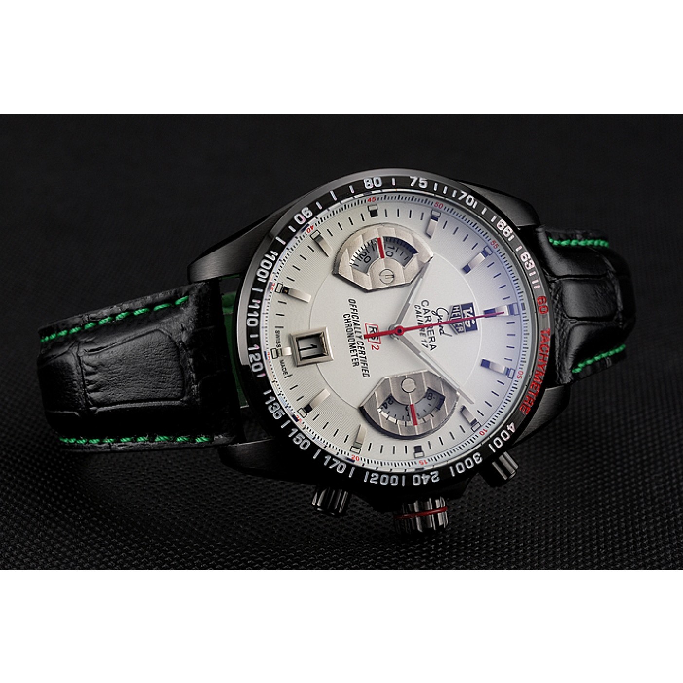 Tag Heuer Carrera Black Stainless Steel Case White Dial 98246