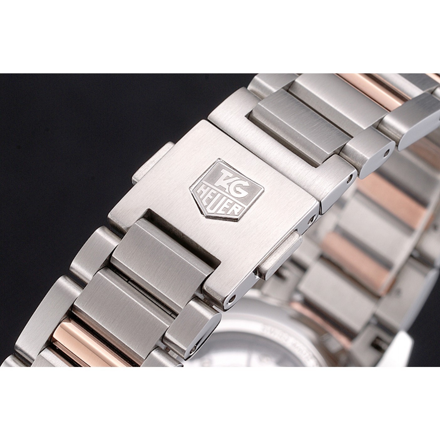 Swiss Tag Heuer Carrera Calibre 5 White Dial Rose Gold Case Two Tone Bracelet