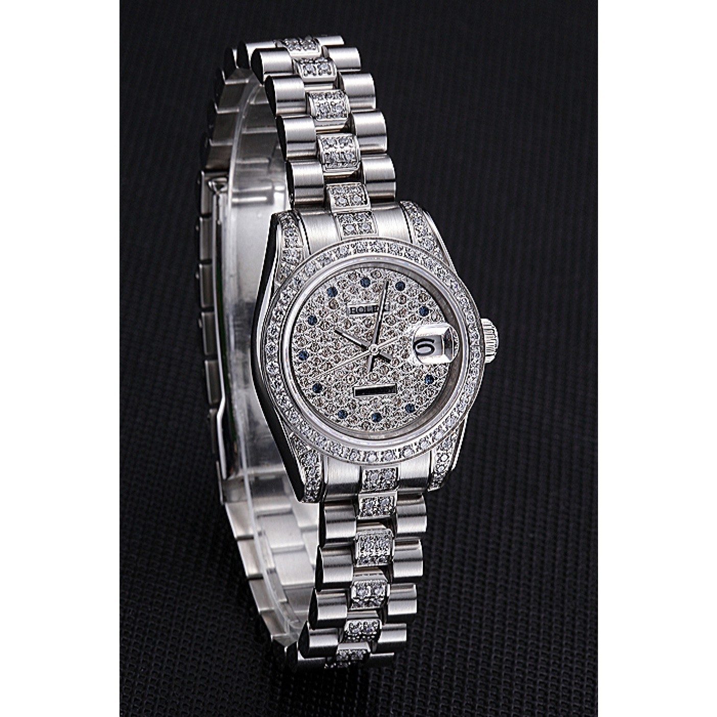 RepTime Watches Swiss Rolex DateJust Diamond Dial Stainless Steel 622021