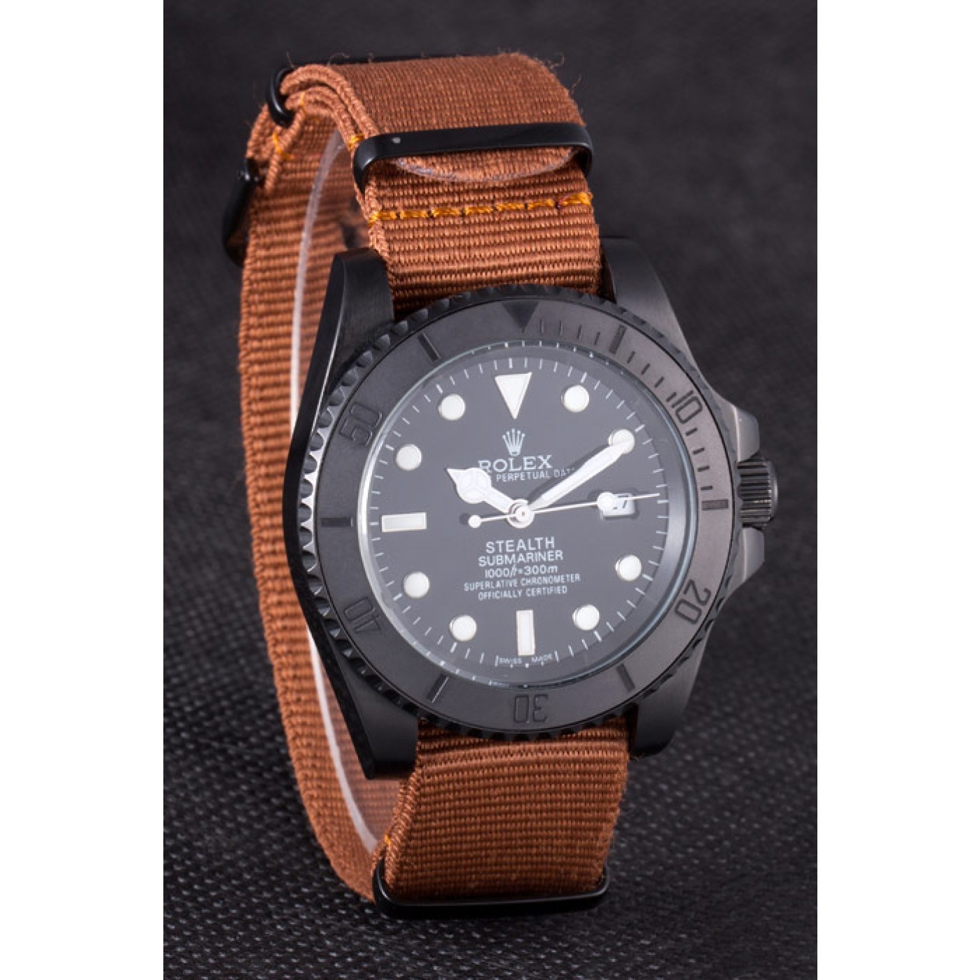 Rolex Submariner STEALTH MK IV Brown Fabric Band rl426 621388