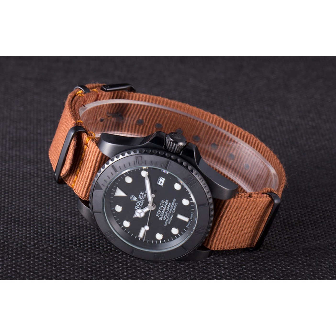 RepTime Watches Rolex Submariner STEALTH MK IV Brown Fabric Band rl426 621388