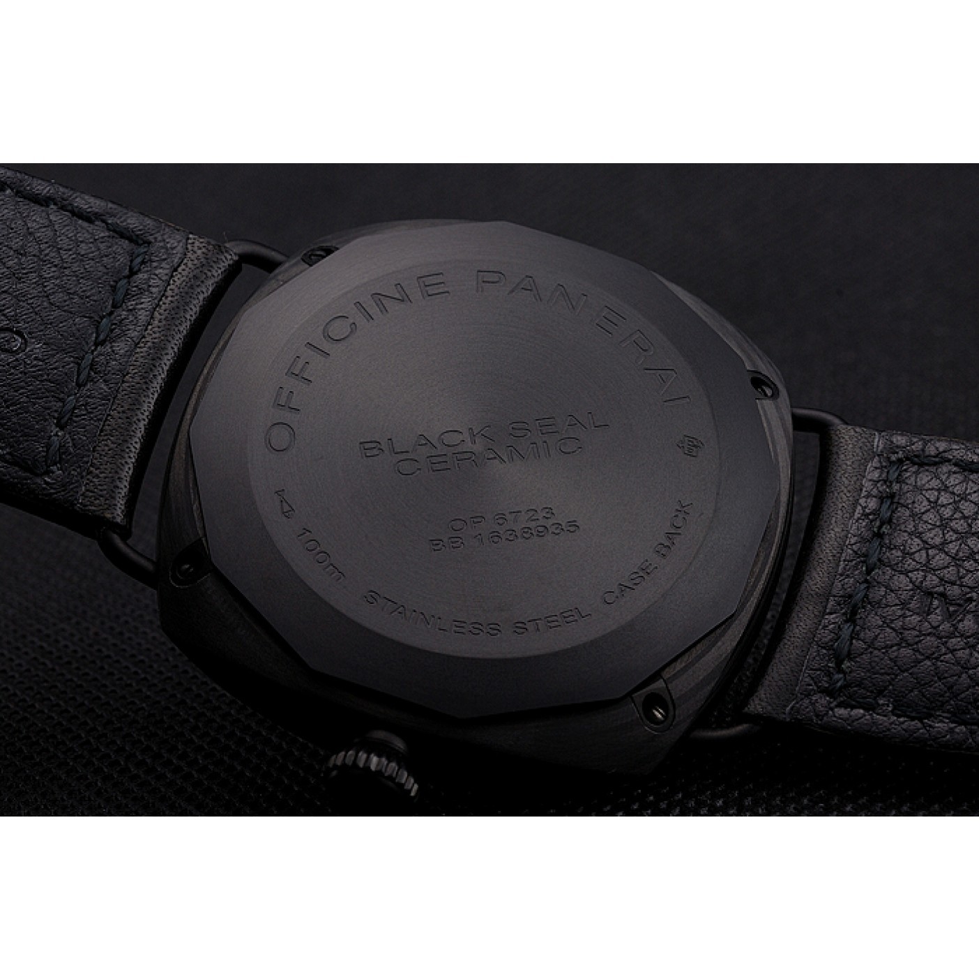 Swiss Panerai Radiomir Black Seal Carbotech Black Dial Black Case Black Leather Strap