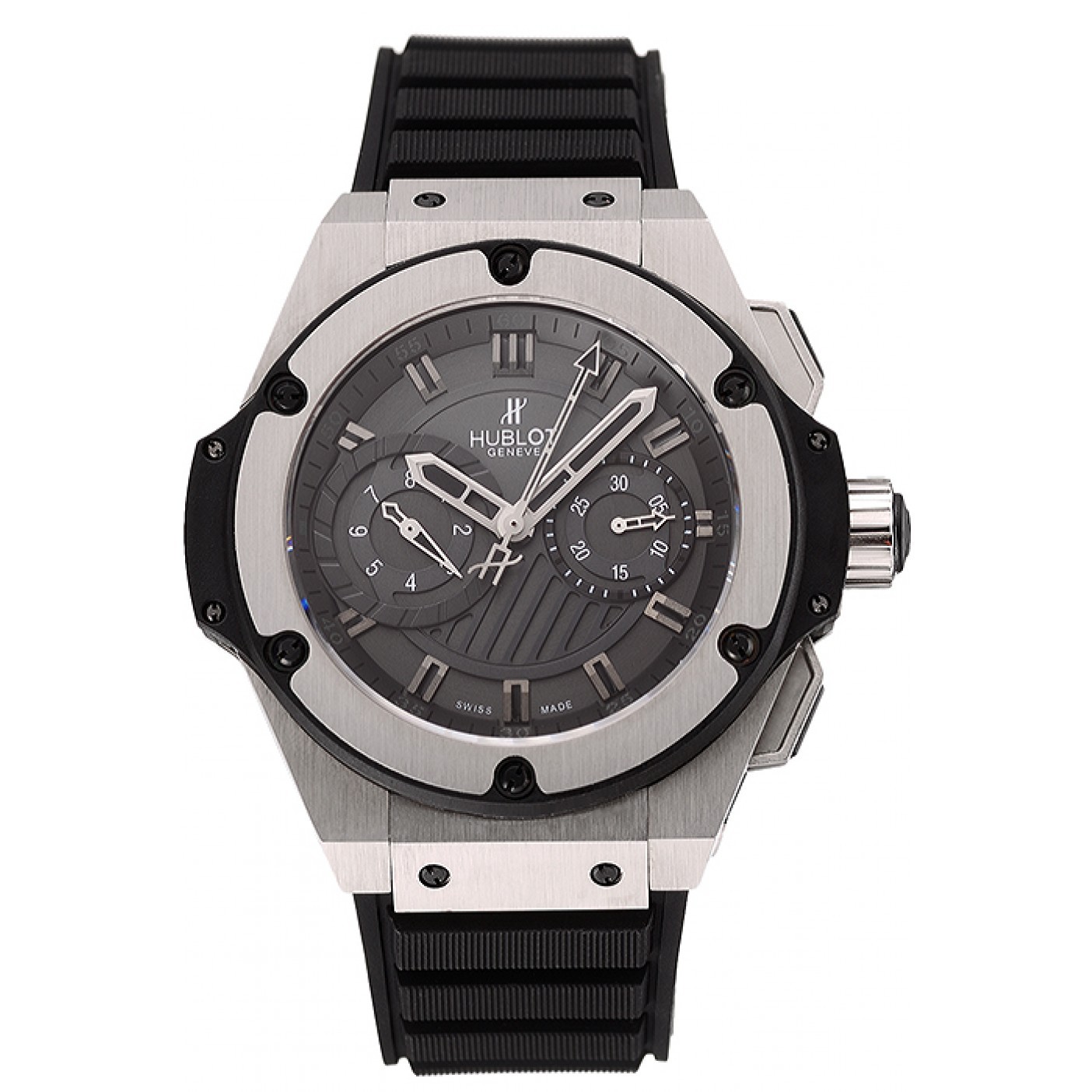 Swiss Hublot King Power Stainless Steel with Rubber Band shb11 621404