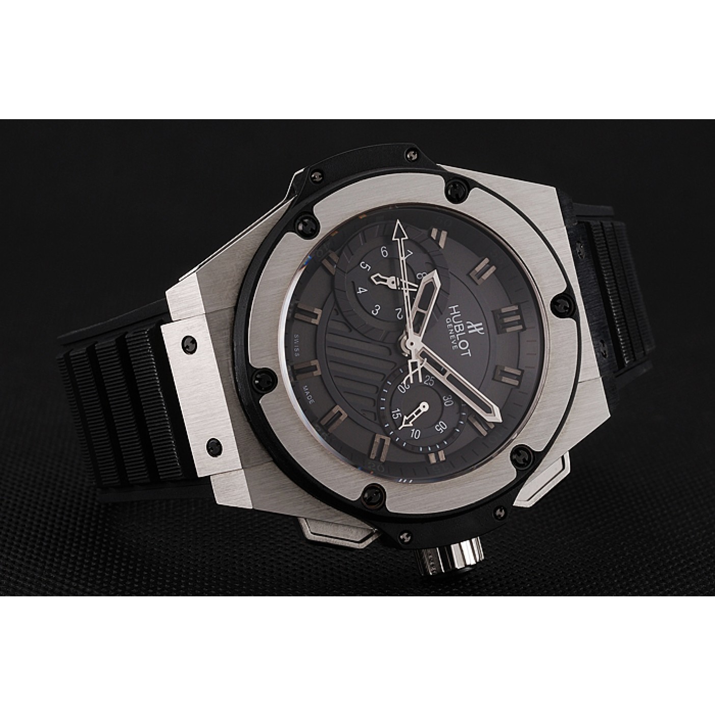 Swiss Hublot King Power Stainless Steel with Rubber Band shb11 621404