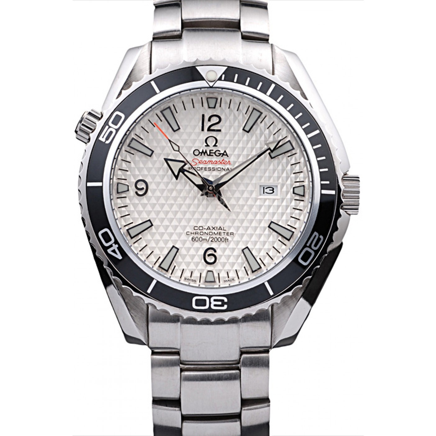 Omega Seamaster Planet Ocean Co-axial Black Case White Dial