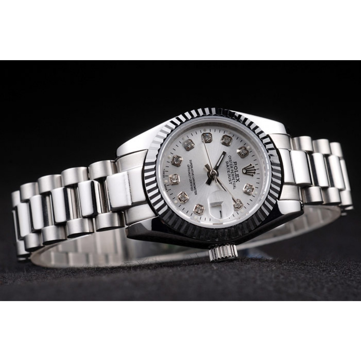 RepTime Watches Rolex Datejust Polished Stainless Steel Silver Dial