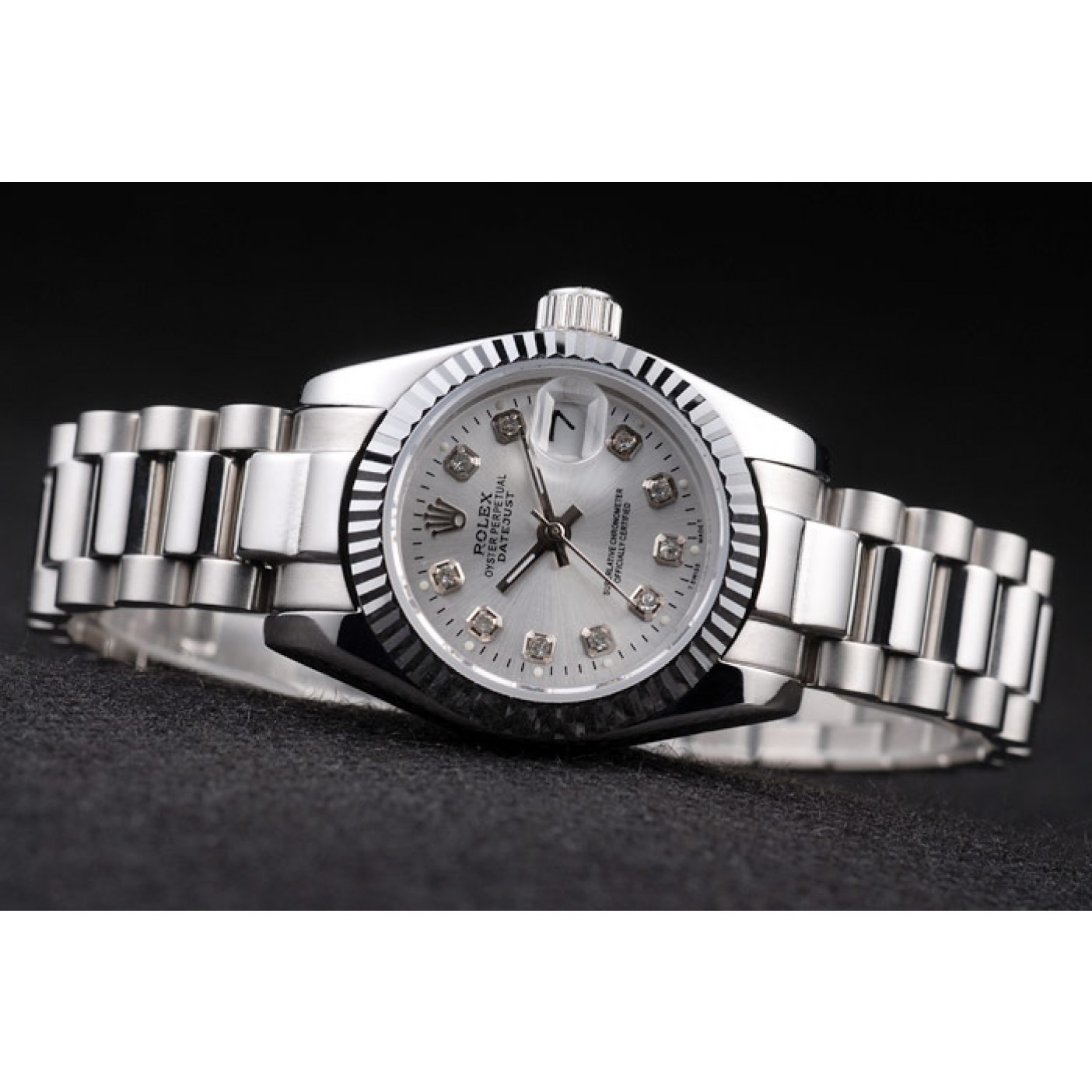 RepTime Watches Rolex Datejust Polished Stainless Steel Silver Dial