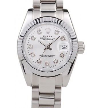 RepTime Watches Rolex Datejust Polished Stainless Steel Silver Dial