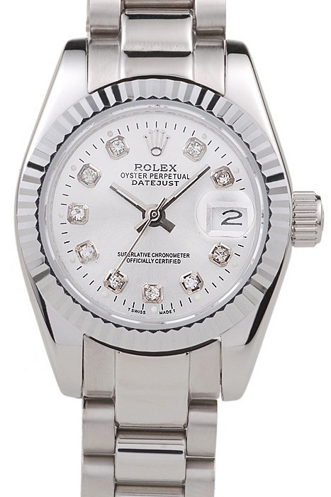 RepTime Watches Rolex Datejust Polished Stainless Steel Silver Dial