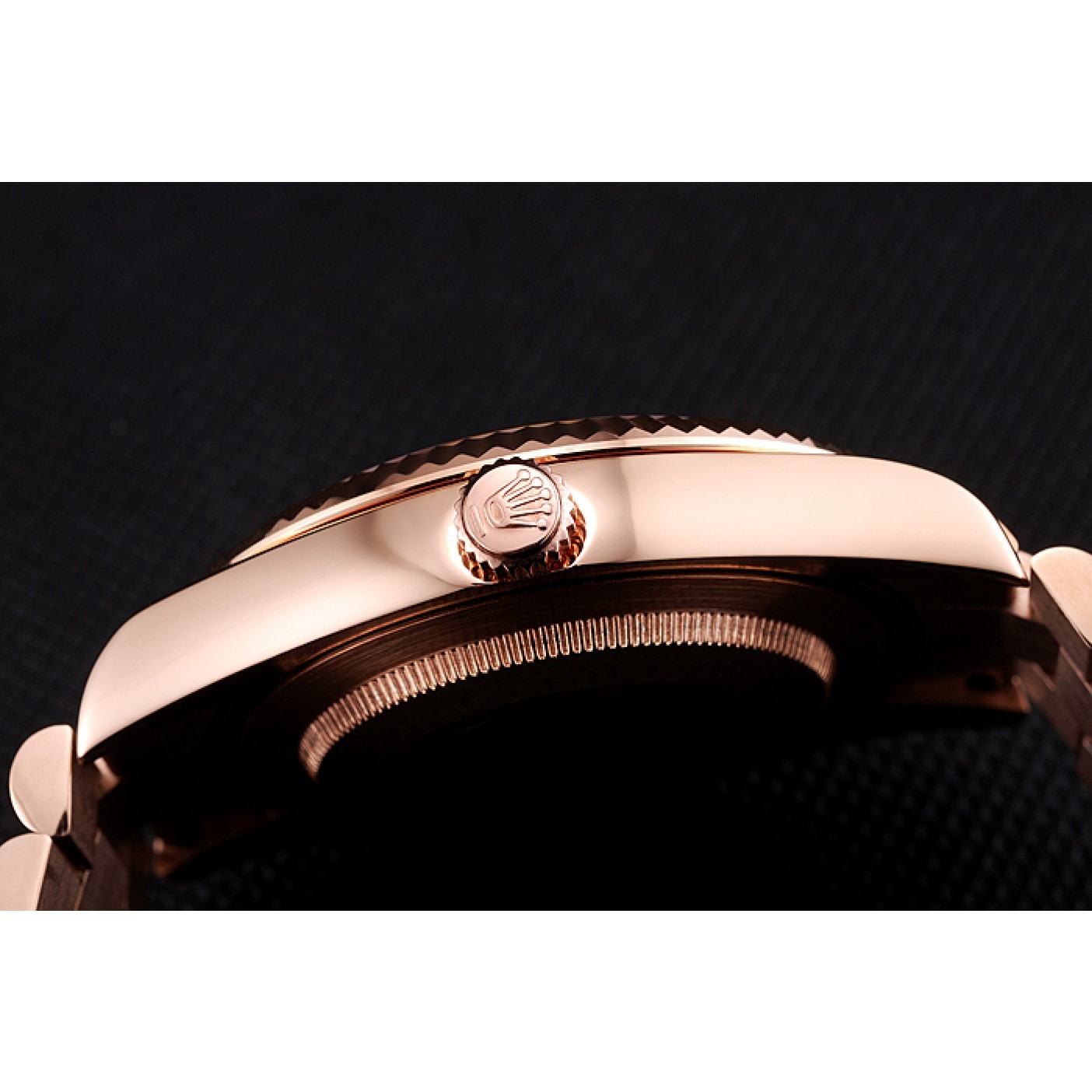 Swiss Rolex Day Date 40 Rose Gold Etched Dial Rose Gold Case And Bracelet