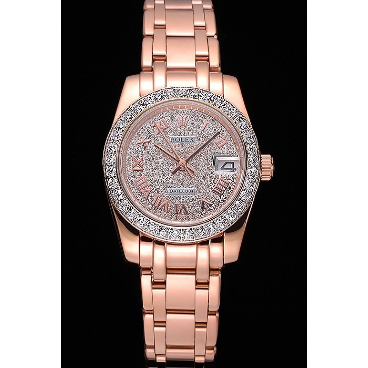 RepTime Watches Rolex Datejust Diamond Dial And Bezel Pink Gold Case And Bracelet 622836