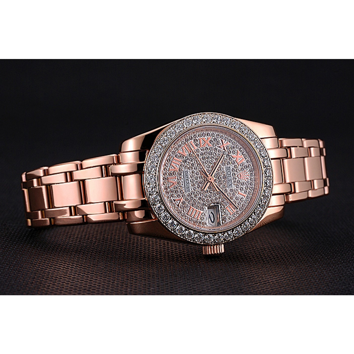 RepTime Watches Rolex Datejust Diamond Dial And Bezel Pink Gold Case And Bracelet 622836