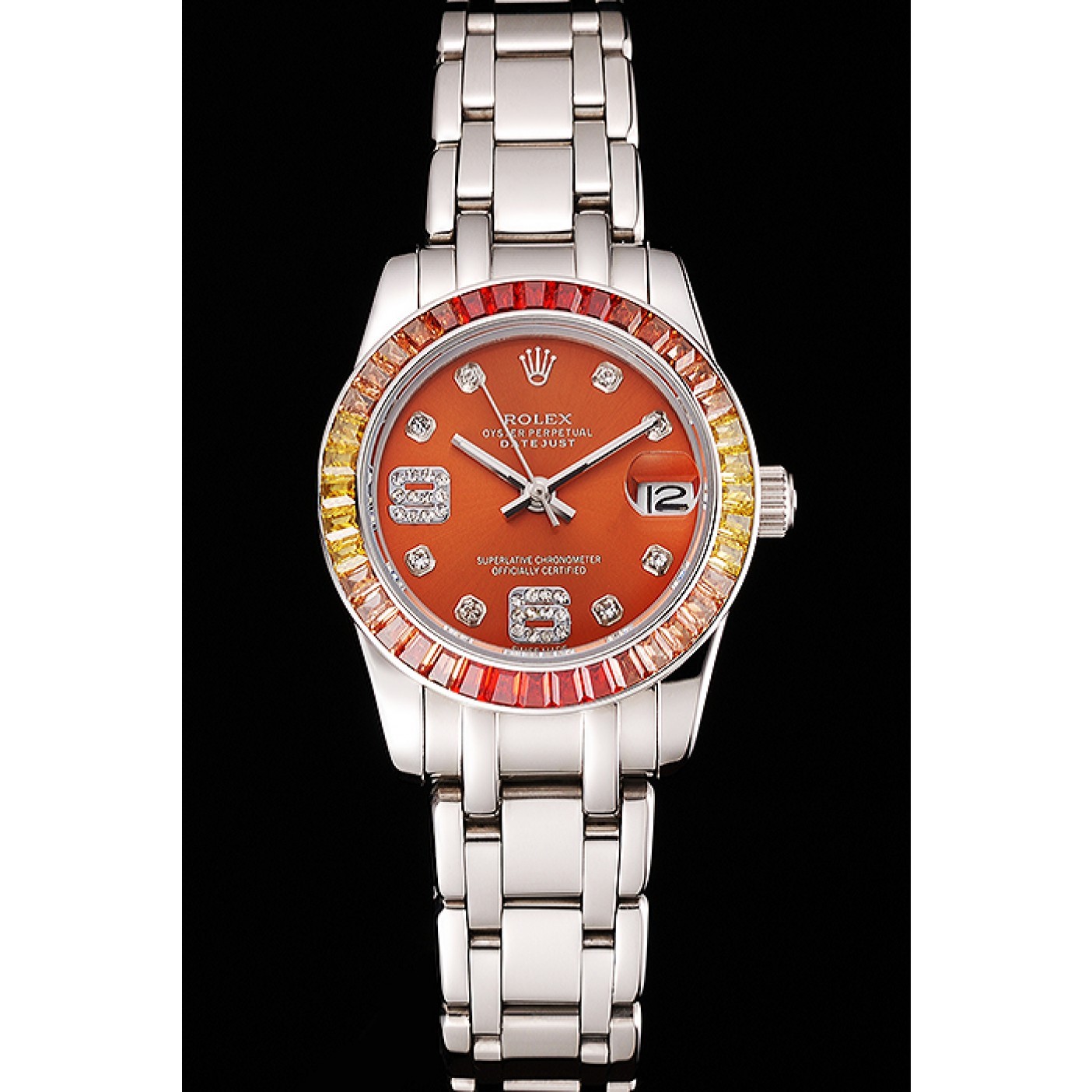 RepTime Watches Rolex Datejust Pearlmaster 39 Cognac Dial Stainless Steel Case And Bracelet