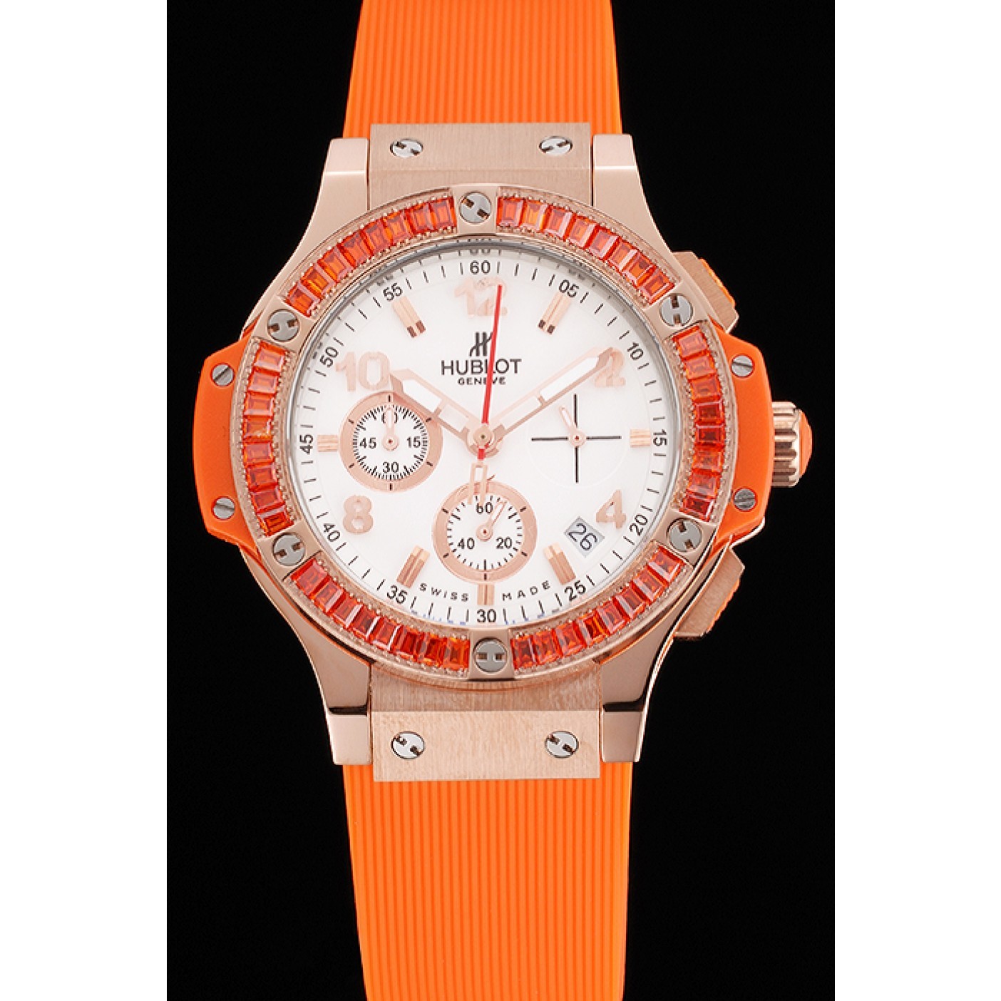 Hublot Big Bang Tutti Frutti Orange Strap Gold Dial