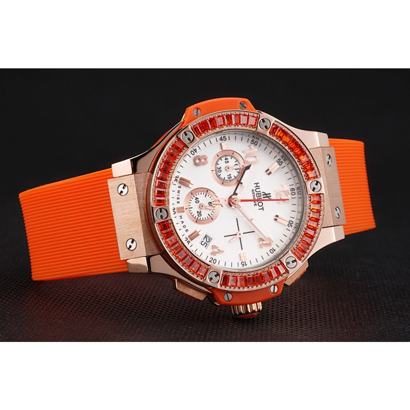 Hublot Big Bang Tutti Frutti Orange Strap Gold Dial