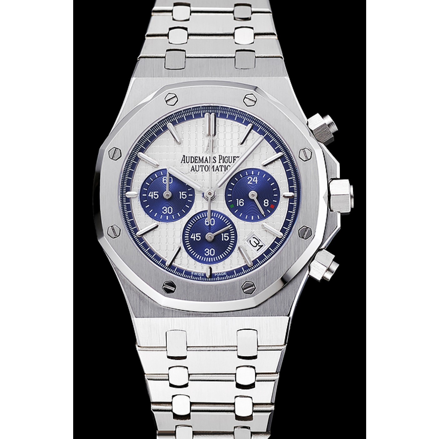 Audemars Piguet Royal Oak Chronograph White And Blue Dial Stainless Steel Bracelet 1454026