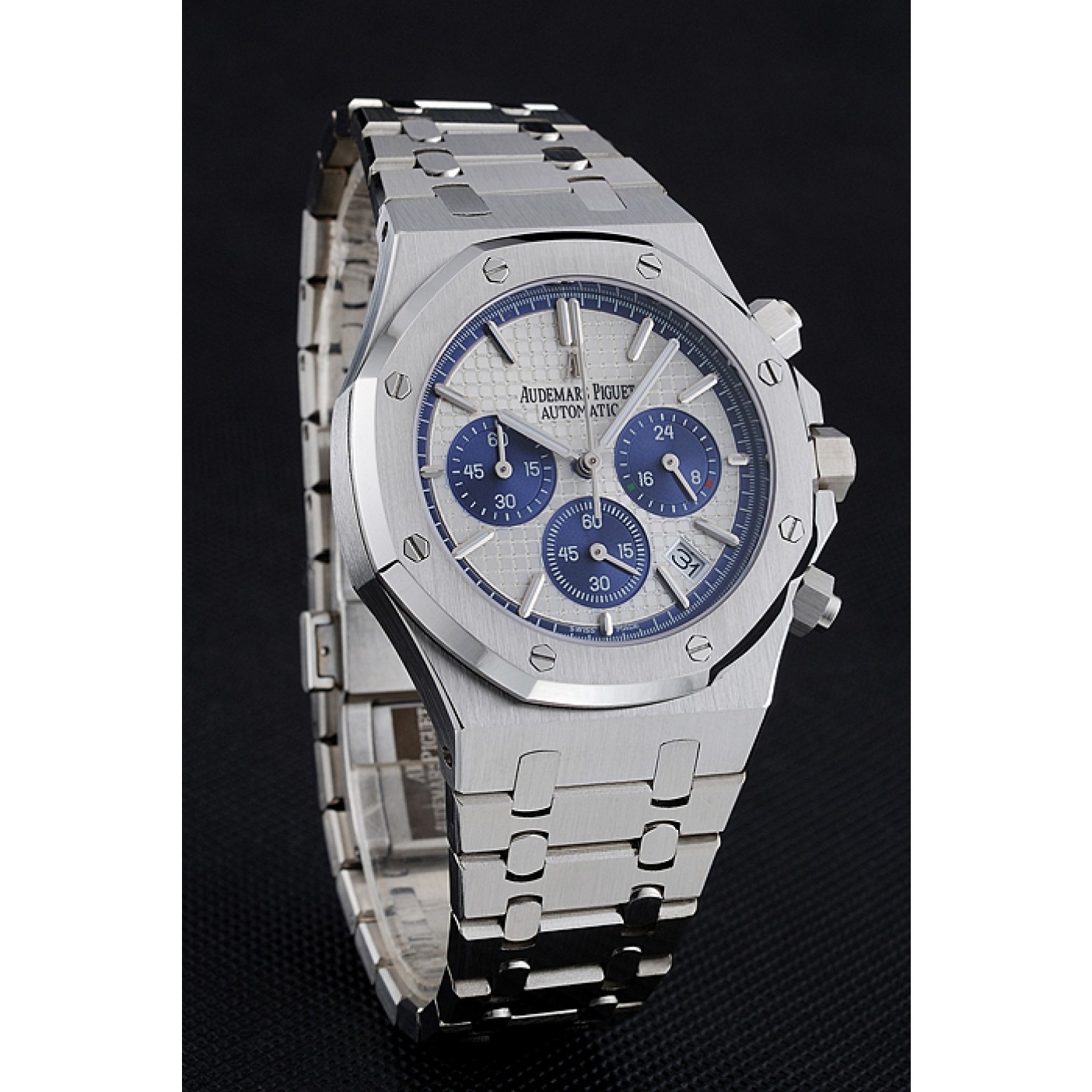 Audemars Piguet Royal Oak Chronograph White And Blue Dial Stainless Steel Bracelet 1454026