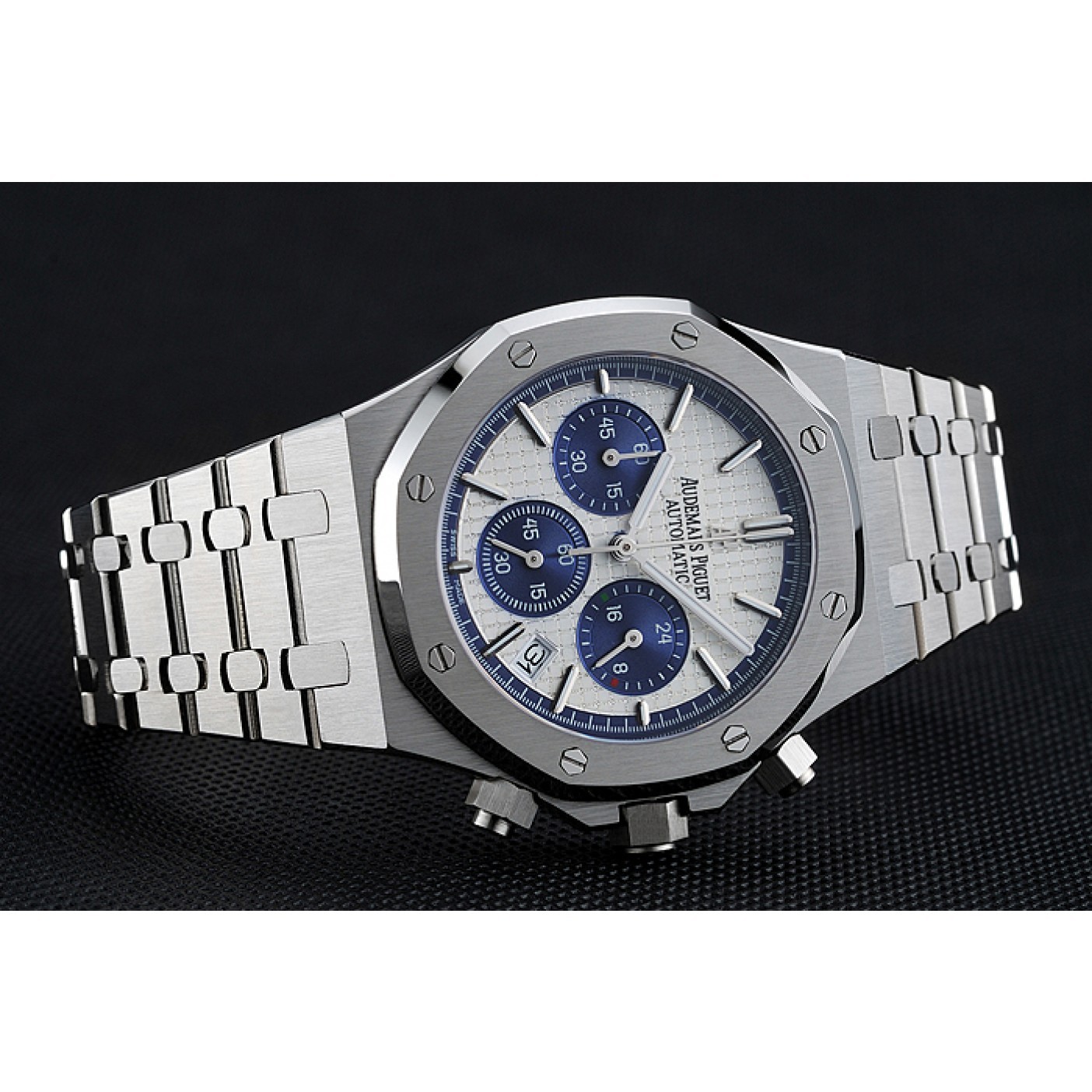 Audemars Piguet Royal Oak Chronograph White And Blue Dial Stainless Steel Bracelet 1454026