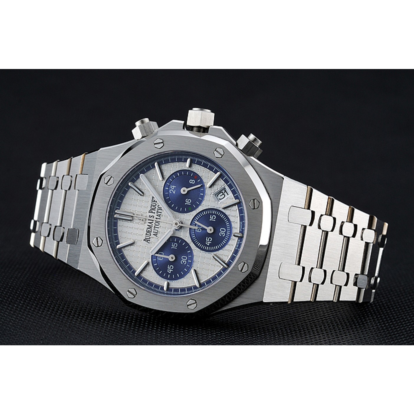 Audemars Piguet Royal Oak Chronograph White And Blue Dial Stainless Steel Bracelet 1454026