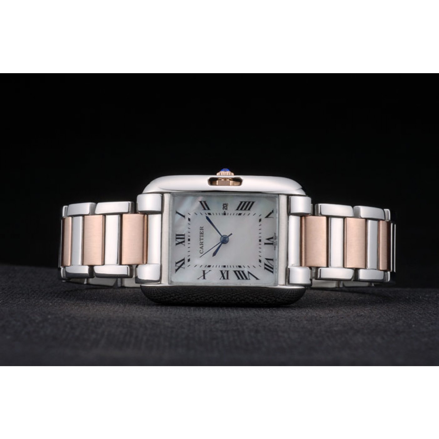 Cartier Tank Anglaise 30mm White Dial Stainless Steel Case Two Tone Bracelet