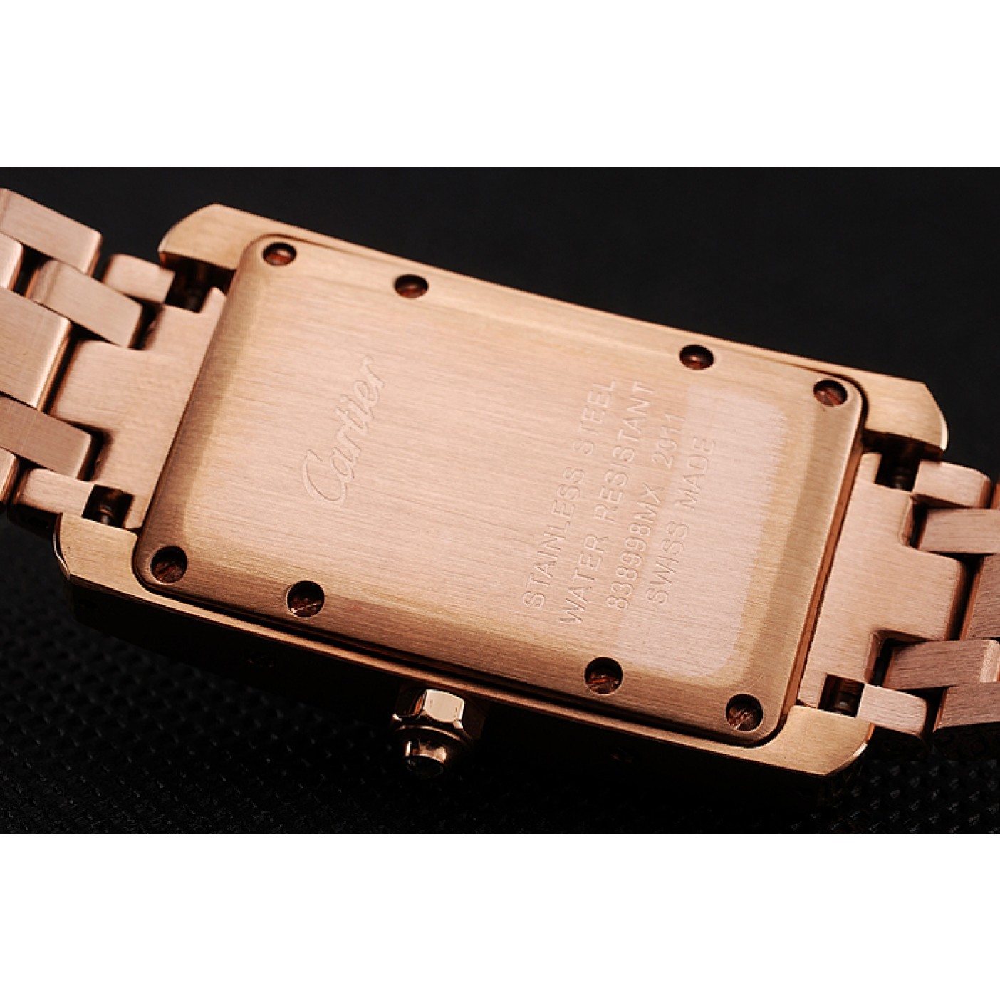 Cartier Tank Americaine White Dial Diamond Bezel Rose Gold Case And Bracelet 1453779