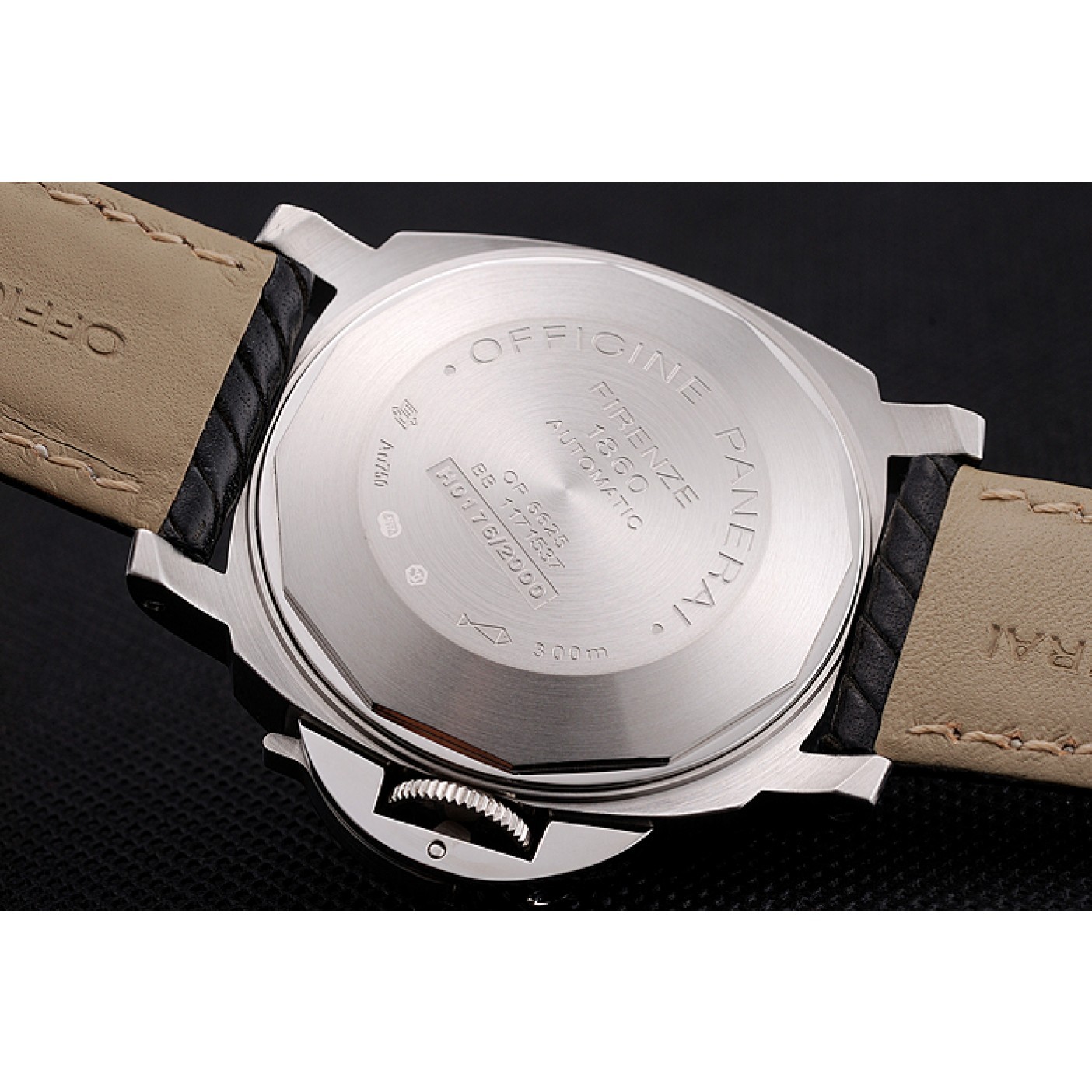 Swiss Panerai Luminor Marina Black Dial Stainless Steel Case Black Leather Strap