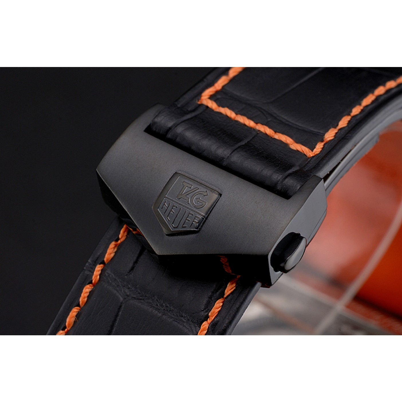 Tag Heuer Monaco Calibre 36 Blue And Orange Stripes Dial Black Leather Strap 622302