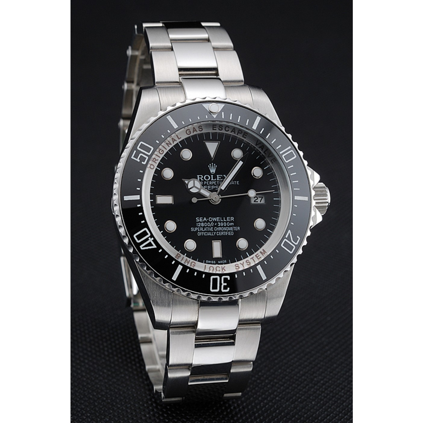 Rolex Sky Dweller Stainless Steel Bracelet Black Dial Watch