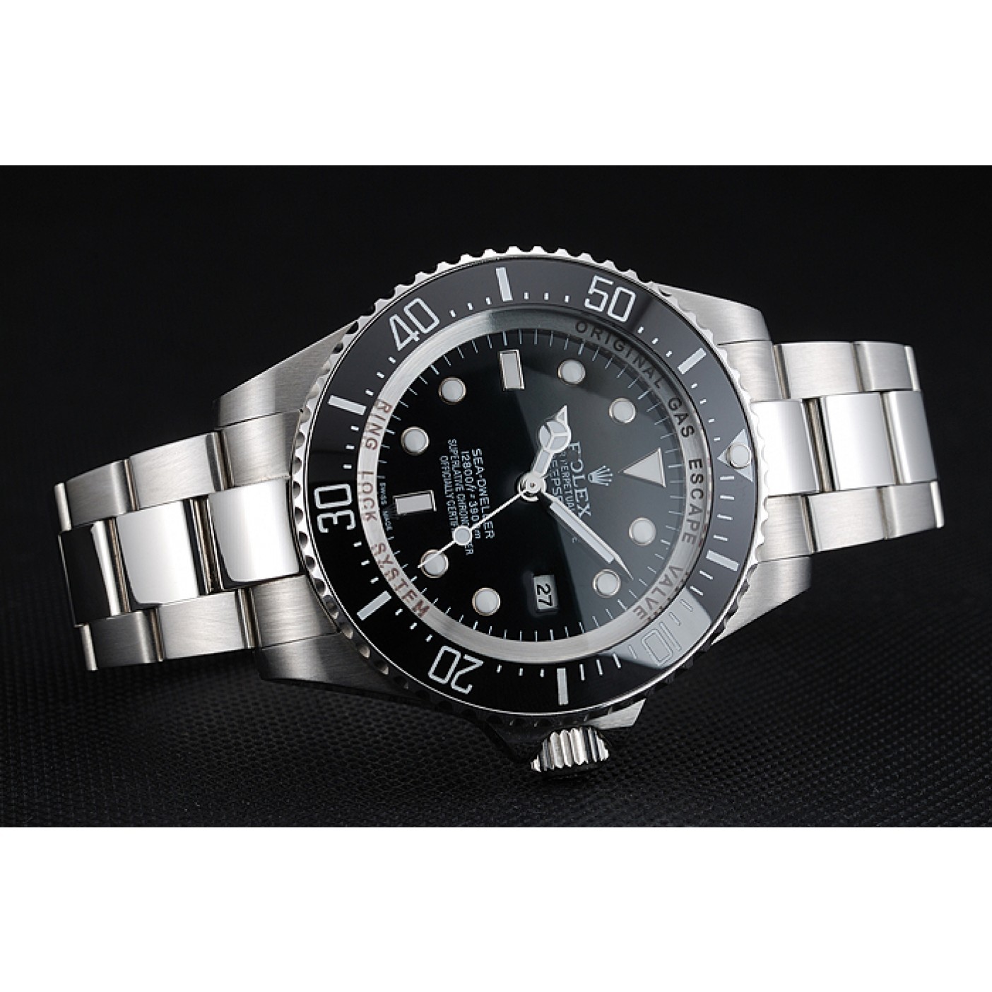 Rolex Sky Dweller Stainless Steel Bracelet Black Dial Watch