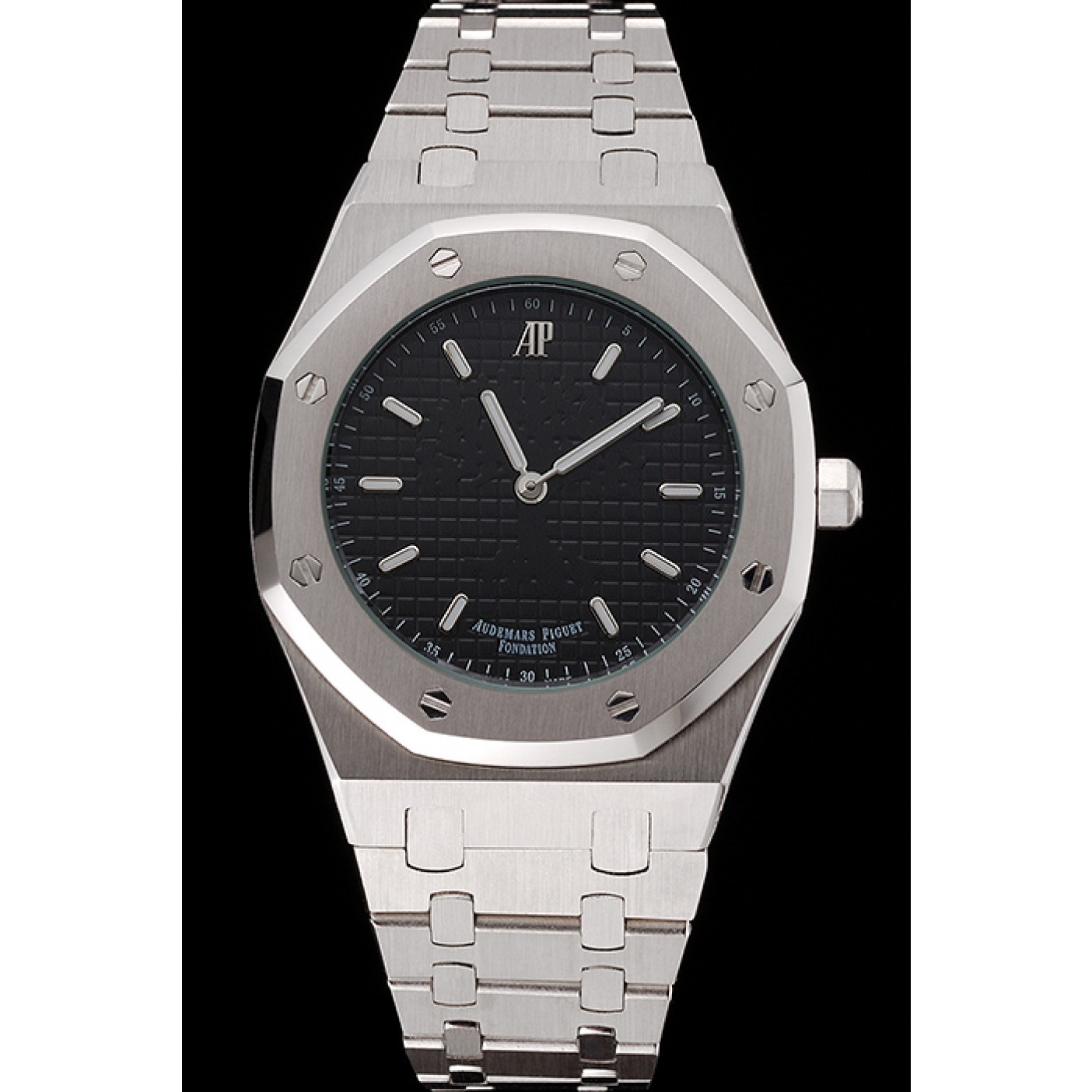 Audemars Piguet Royal Oak Fondation Black Dial Stainless Steel Case And Bracelet