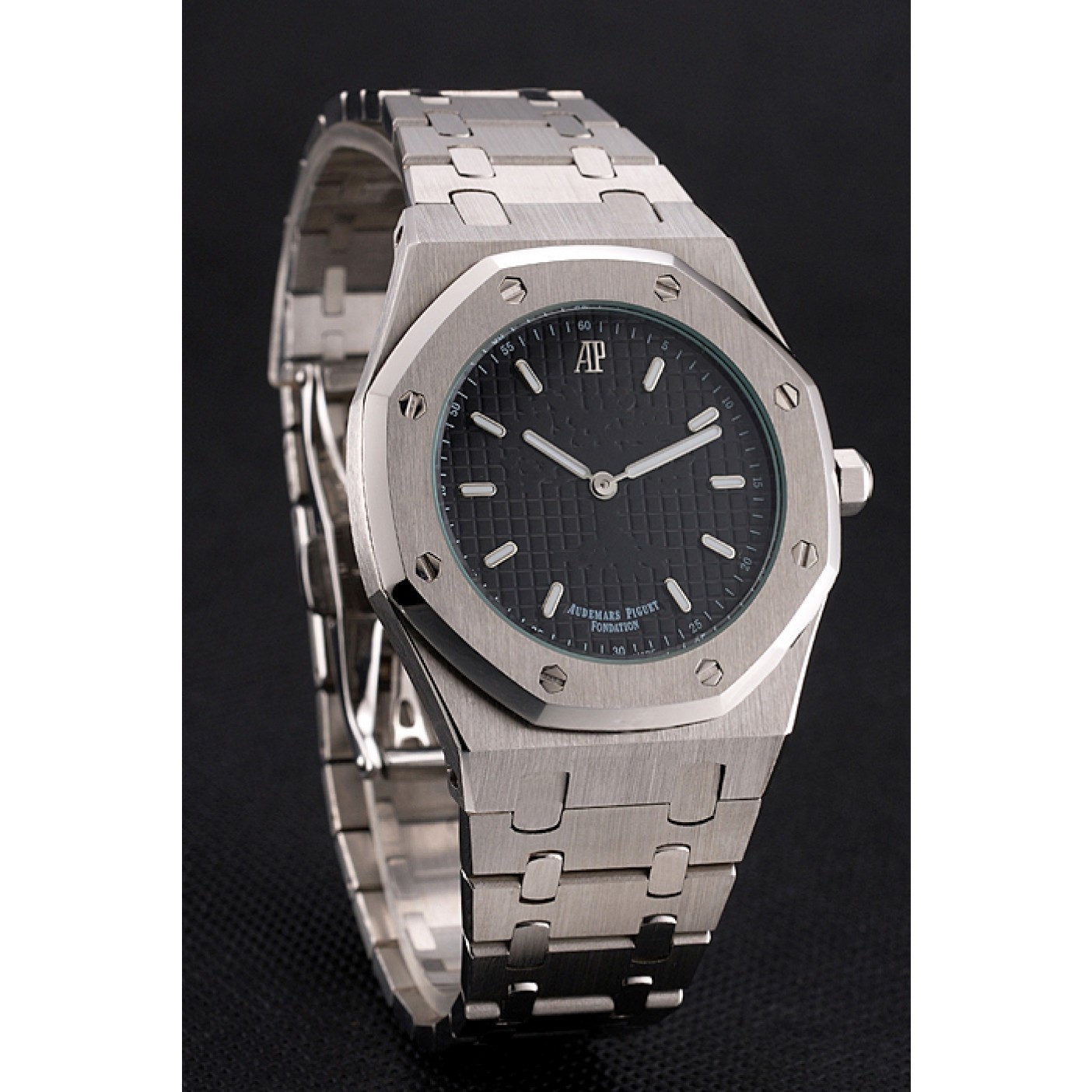 Audemars Piguet Royal Oak Fondation Black Dial Stainless Steel Case And Bracelet