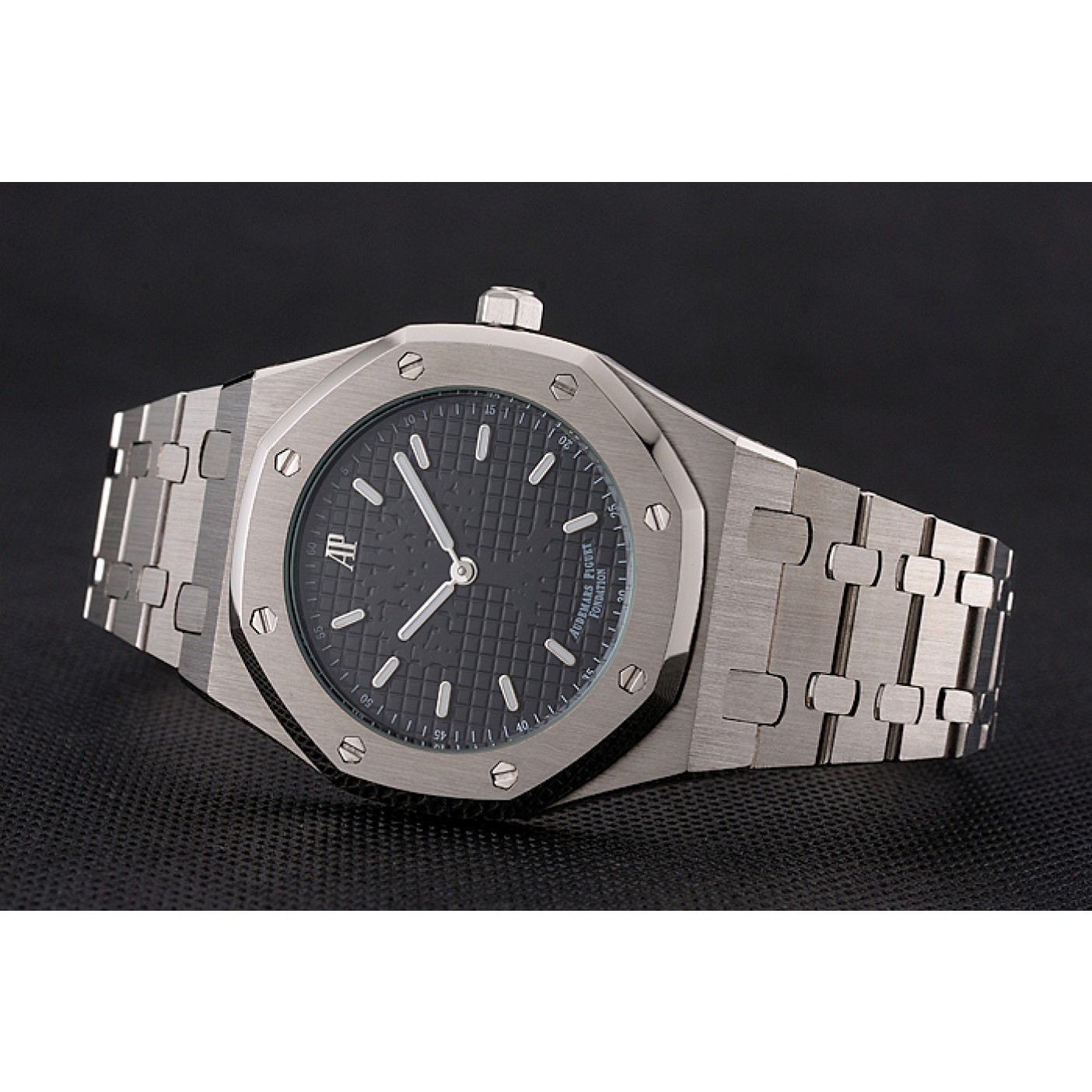 Audemars Piguet Royal Oak Fondation Black Dial Stainless Steel Case And Bracelet