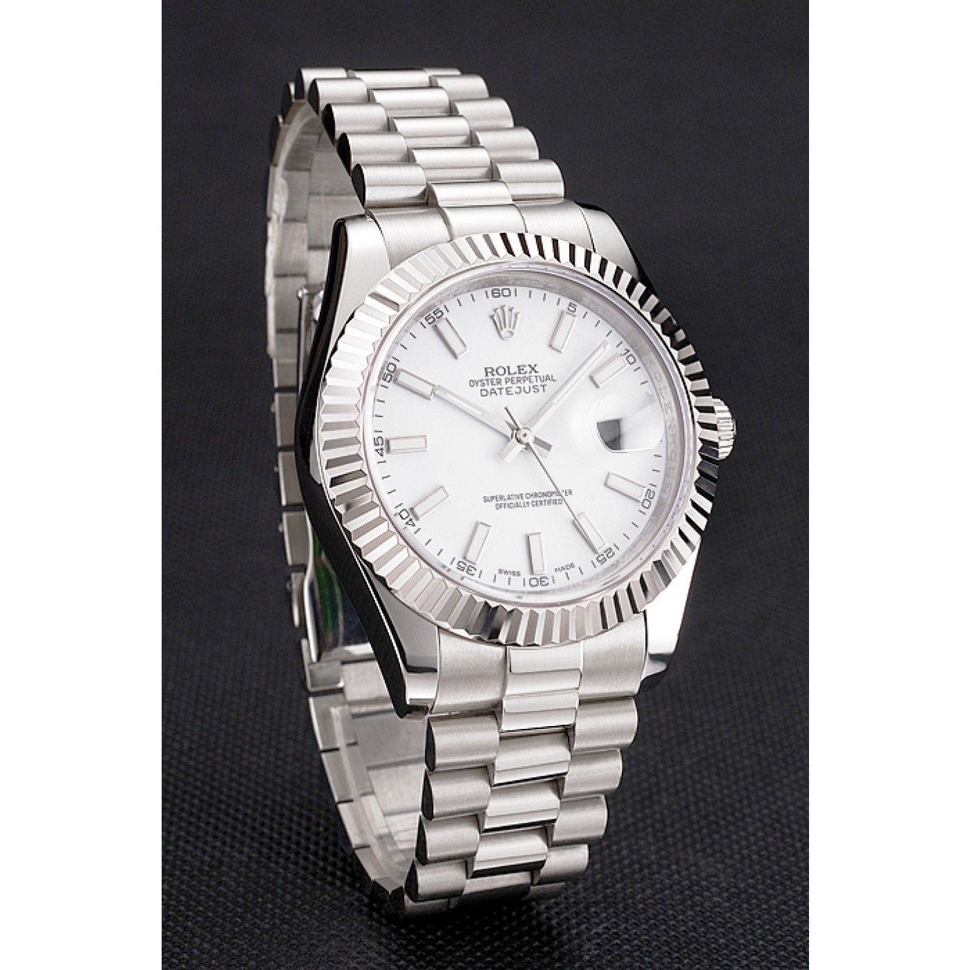 RepTime Watches Swiss Rolex Datejust White Dial Stainless Steel Case And Bracelet