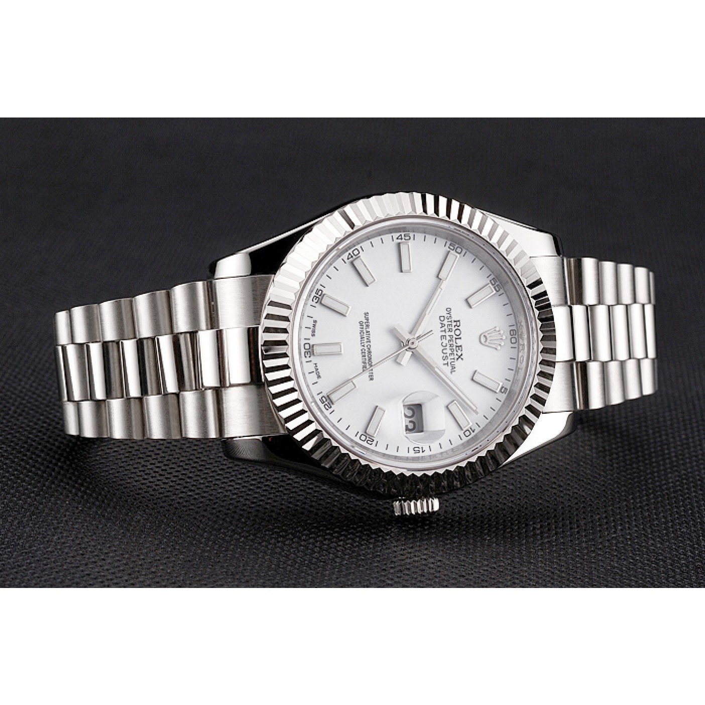 RepTime Watches Swiss Rolex Datejust White Dial Stainless Steel Case And Bracelet