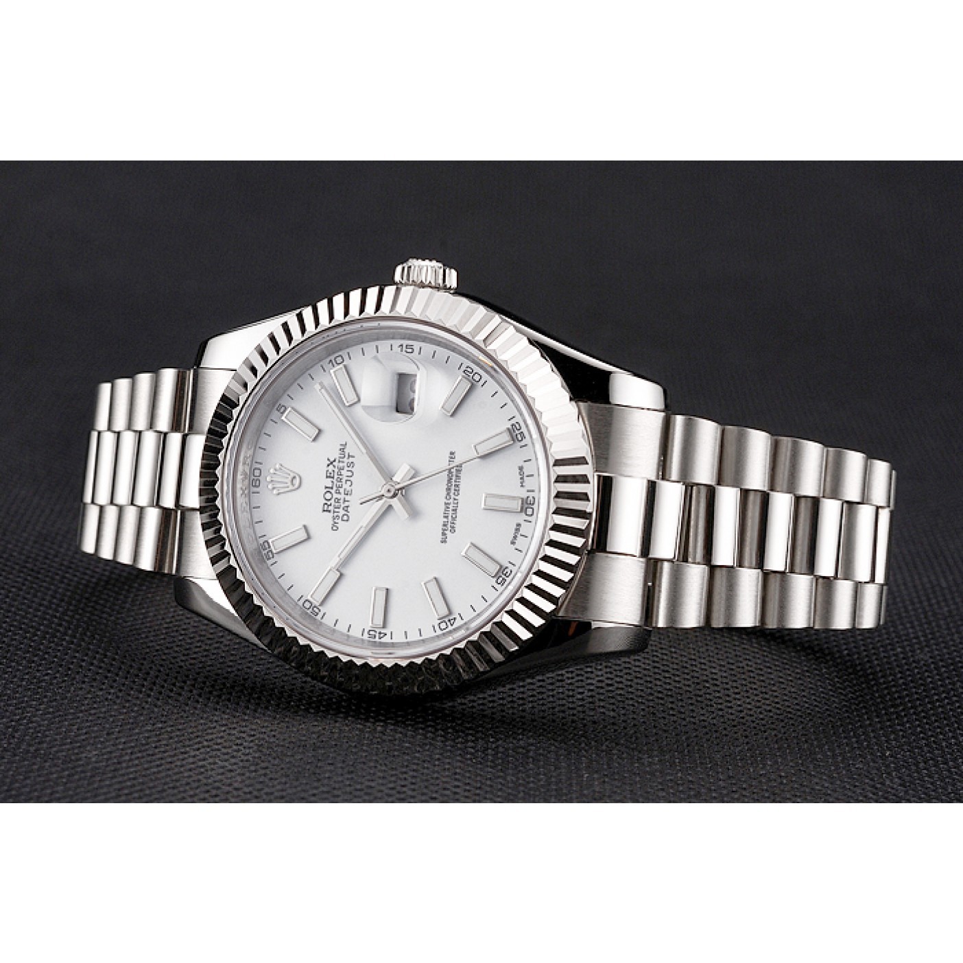 RepTime Watches Swiss Rolex Datejust White Dial Stainless Steel Case And Bracelet