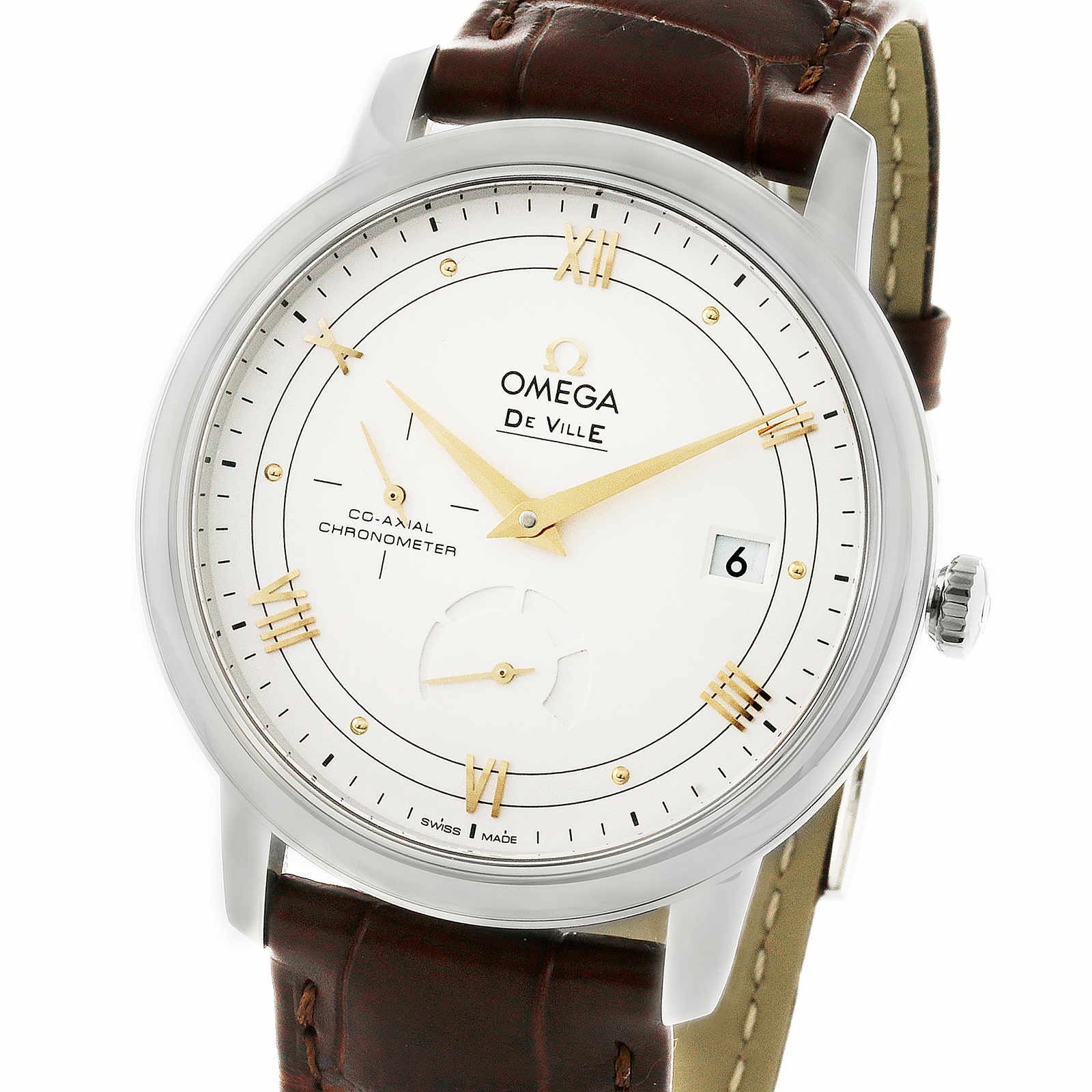 Swiss Omega De Ville Prestige Co-Axial Power Reserve 39.5mm Mens Watch O42413402102002