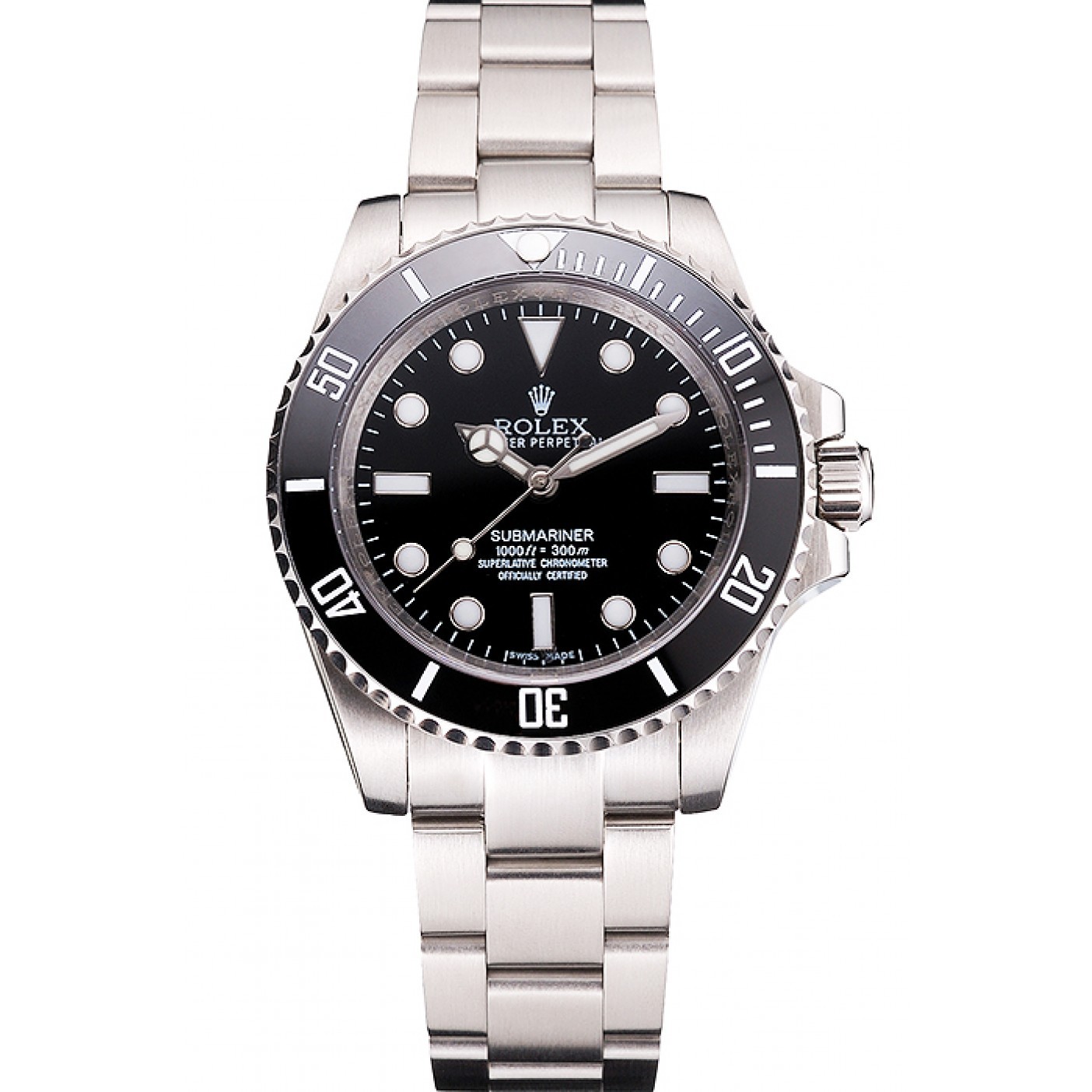 RepTime Watches Swiss Rolex Submariner No Date Black Dial And Bezel Stainless Steel Case And Bracelet