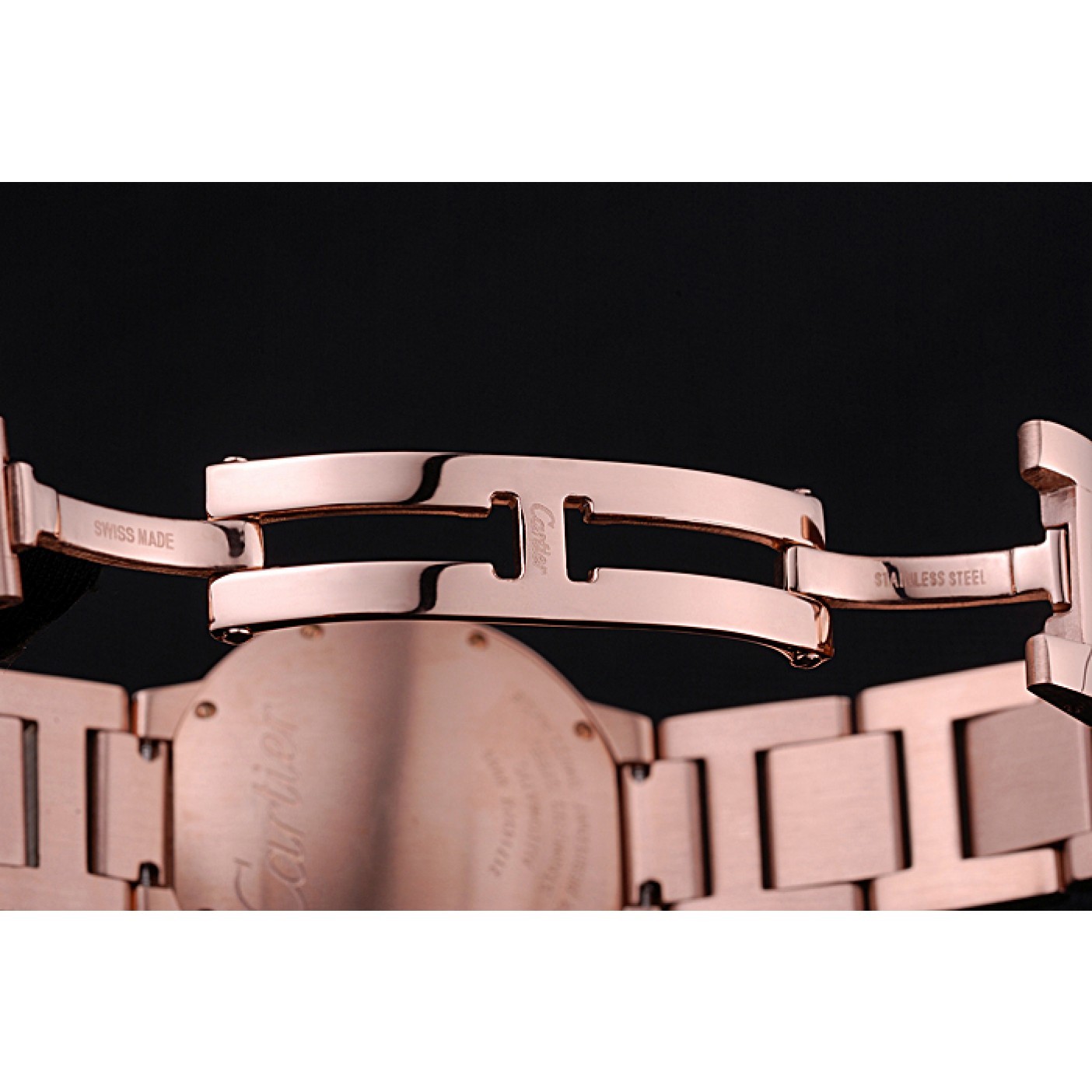 Swiss Cartier Ballon Bleu de Cartier Pink Diamond Dial Gold Bracelet 622556