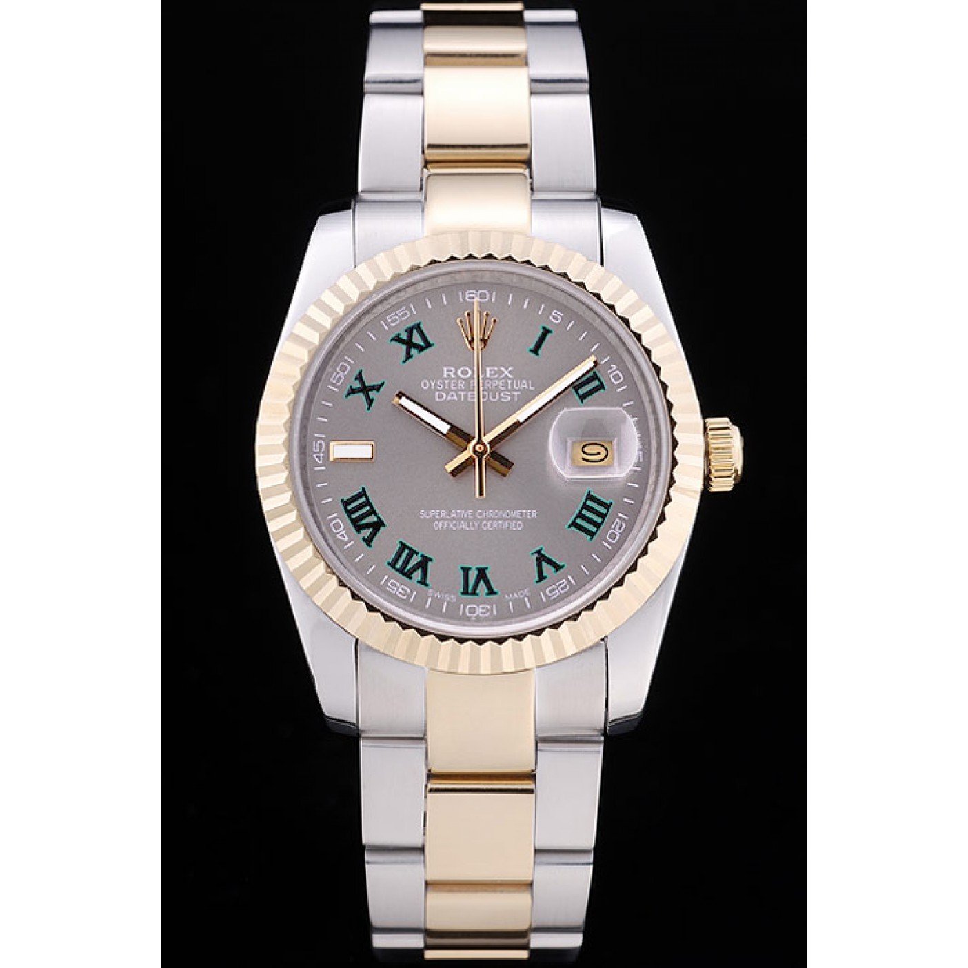 Rolex Datejust Grey Dial Ribbed Bezel 7460