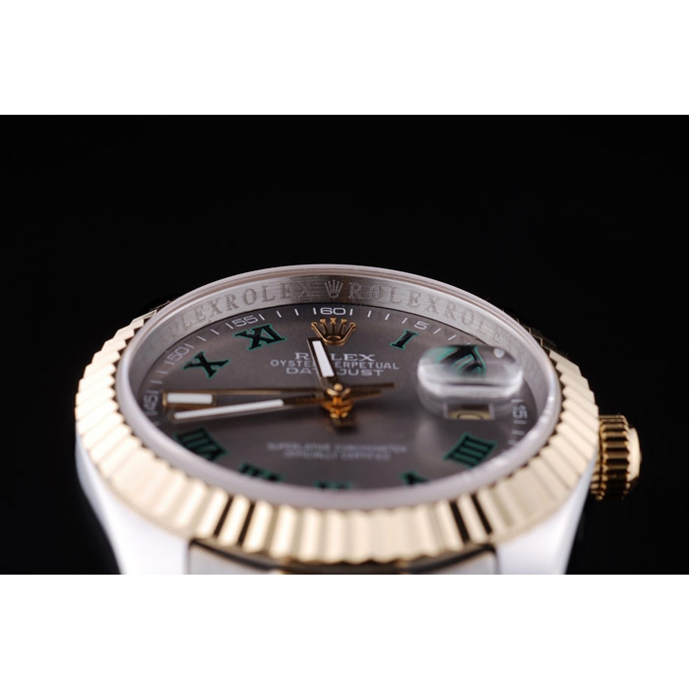 Rolex Datejust Grey Dial Ribbed Bezel 7460