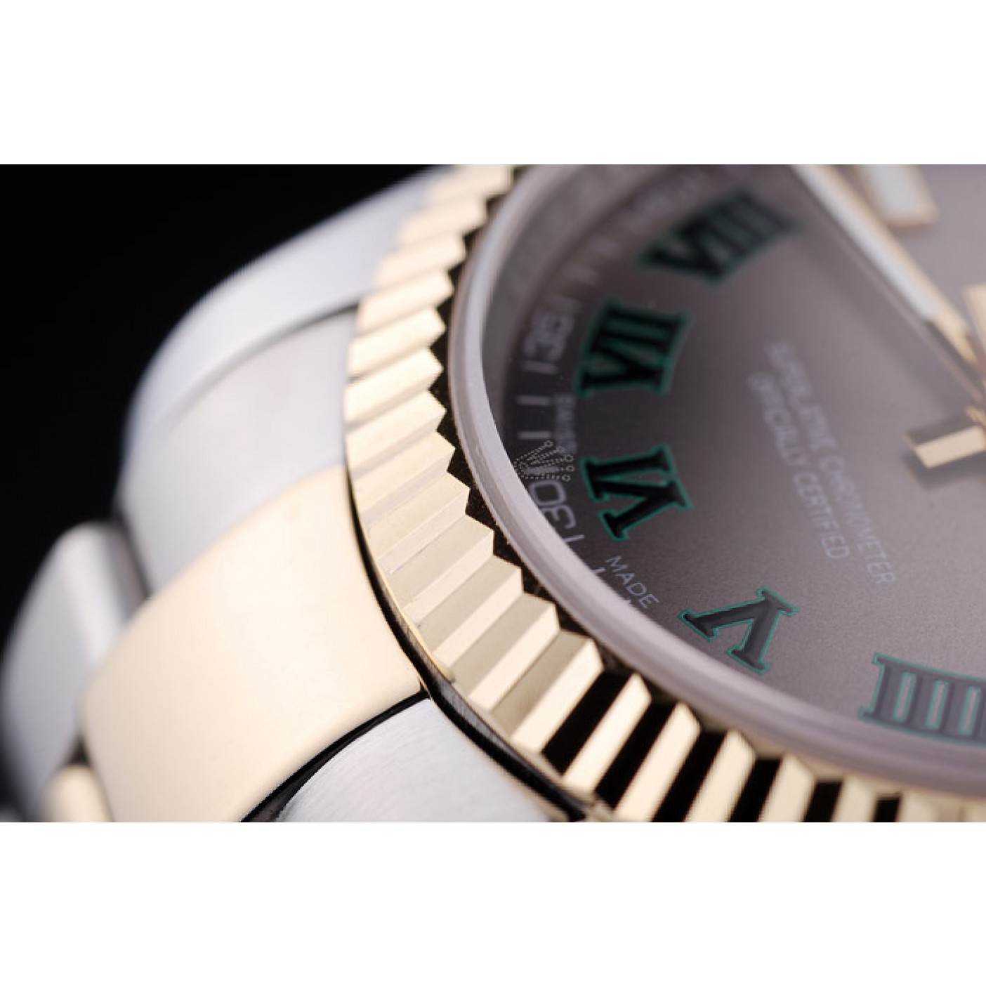 RepTime Watches Rolex Datejust Grey Dial Ribbed Bezel 7460