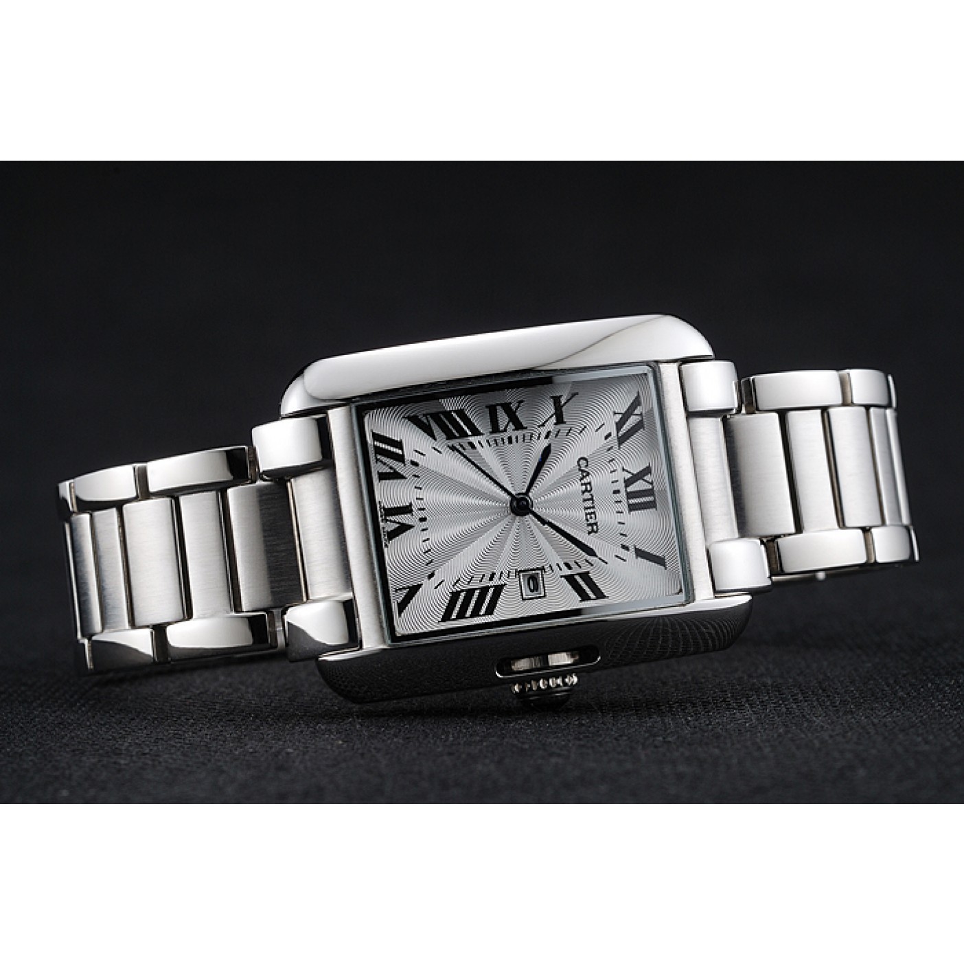 Cartier Tank Anglaise 30mm White Dial Stainless Steel Case And Bracelet