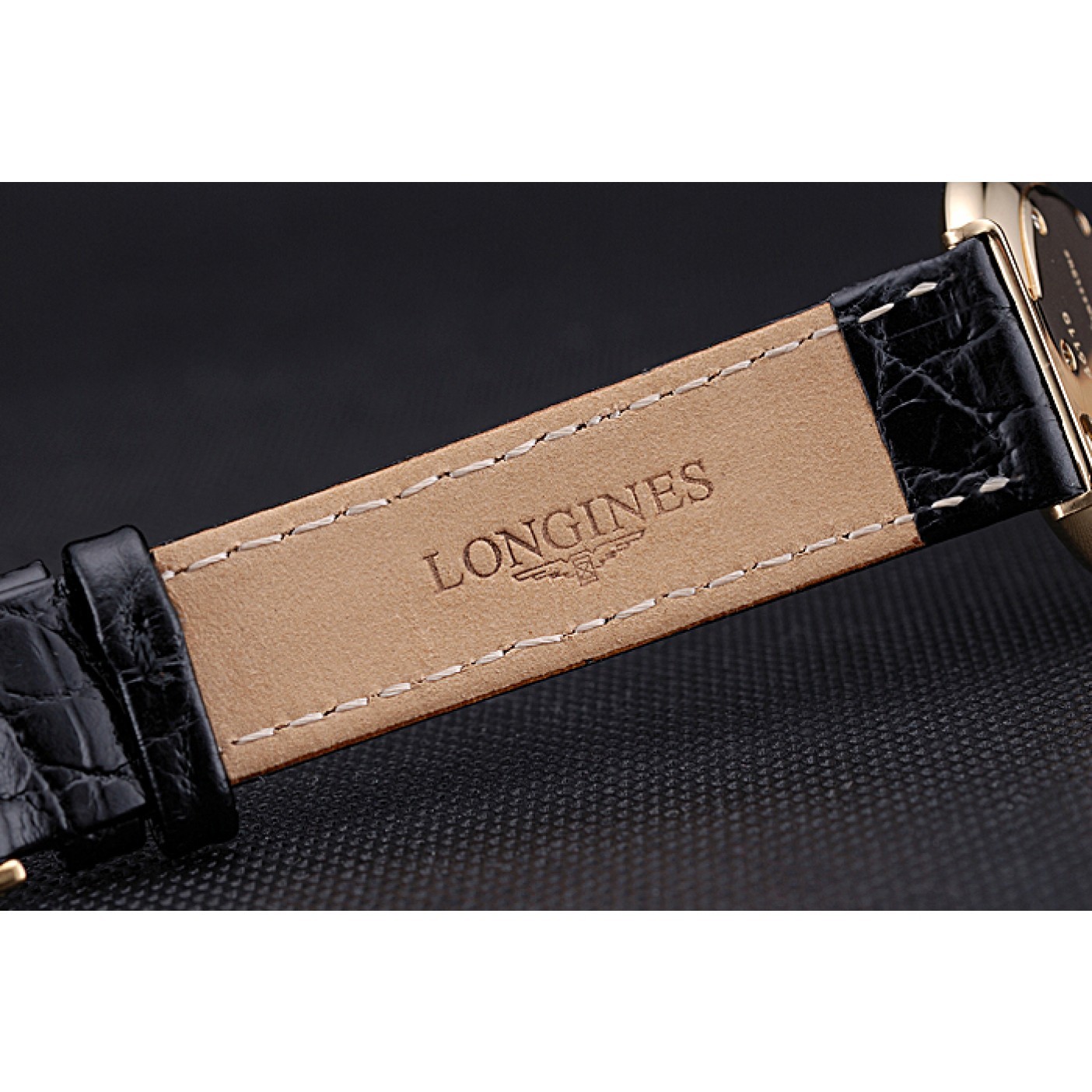 Longines La Grande Classique Champagne Dial Black Leather Band Diamond Markers Homme 622121