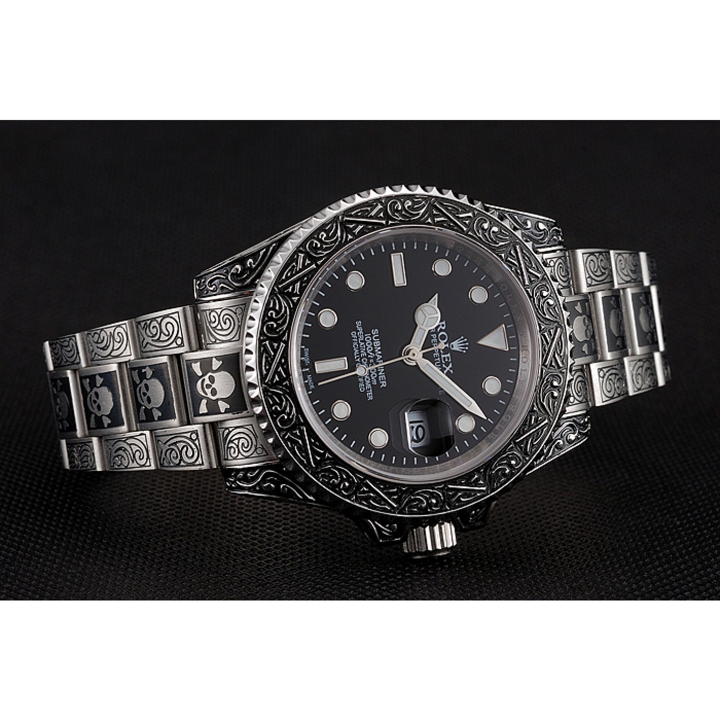 Swiss Rolex Submariner Skull Limited Edition Black Dial Vintage Case And Bracelet 1454090