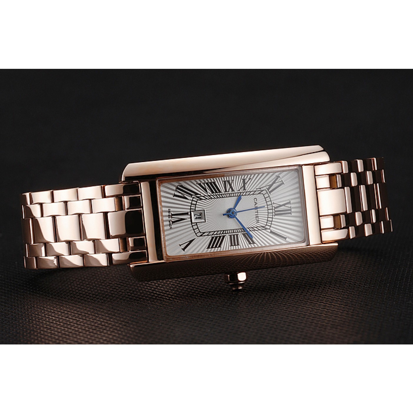 Cartier Tank Americaine White Dial Rose Gold Case And Bracelet 1453780